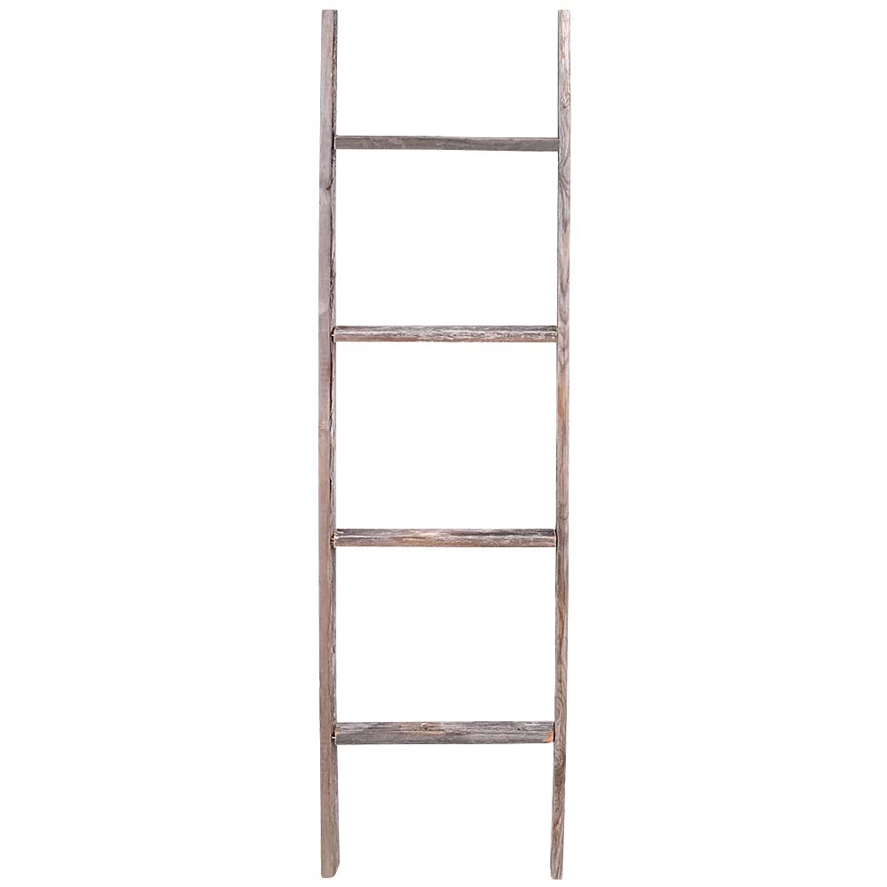 Rustic Decor LLC - 4-Ft. Decorative Barn Wood Step Ladder - Reclaimed Wood
