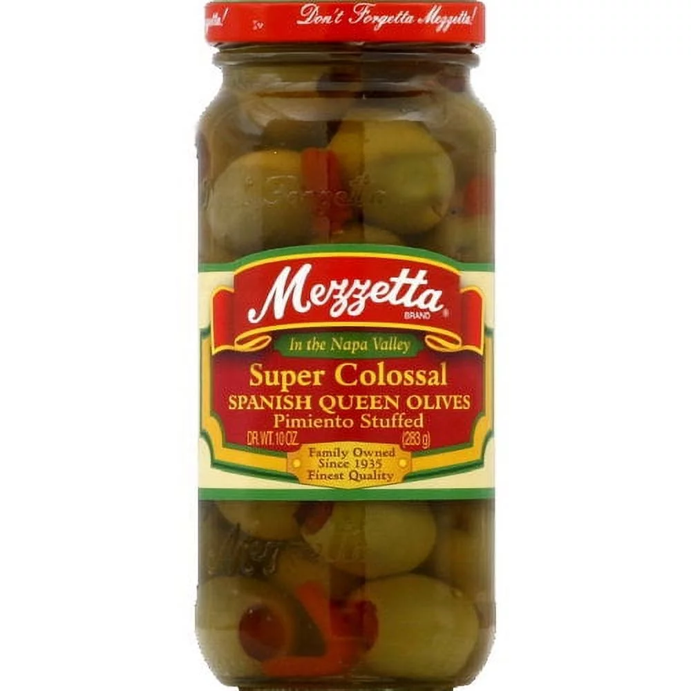 Mezzetta Colossal Queen Stuffed Olives, 10 oz (Pack of 6)