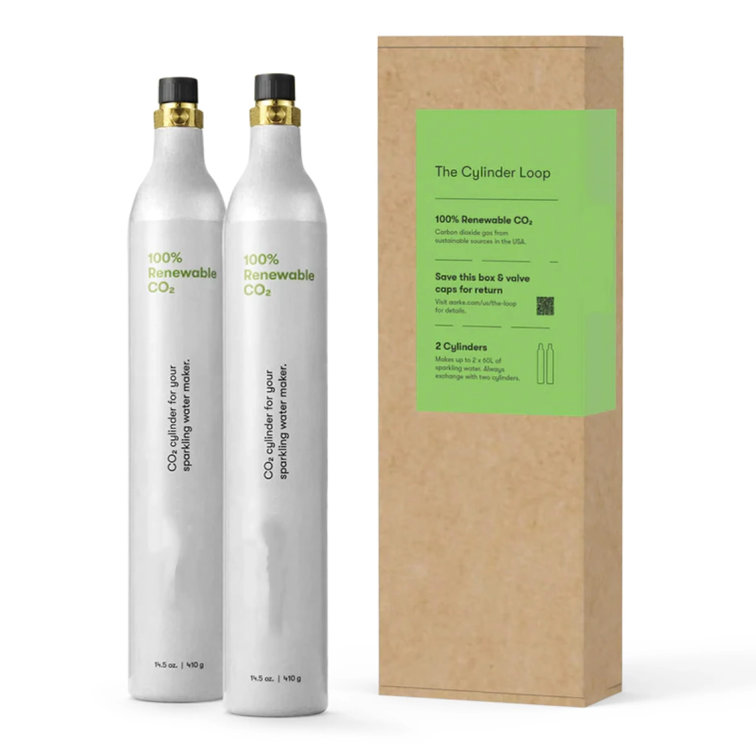 CO2 Refill Cylinder, Compatible with All Carbonator Soda Machines & Most Soda Machines, Makes Up to 120L of Carbonated Water (2-Pack)