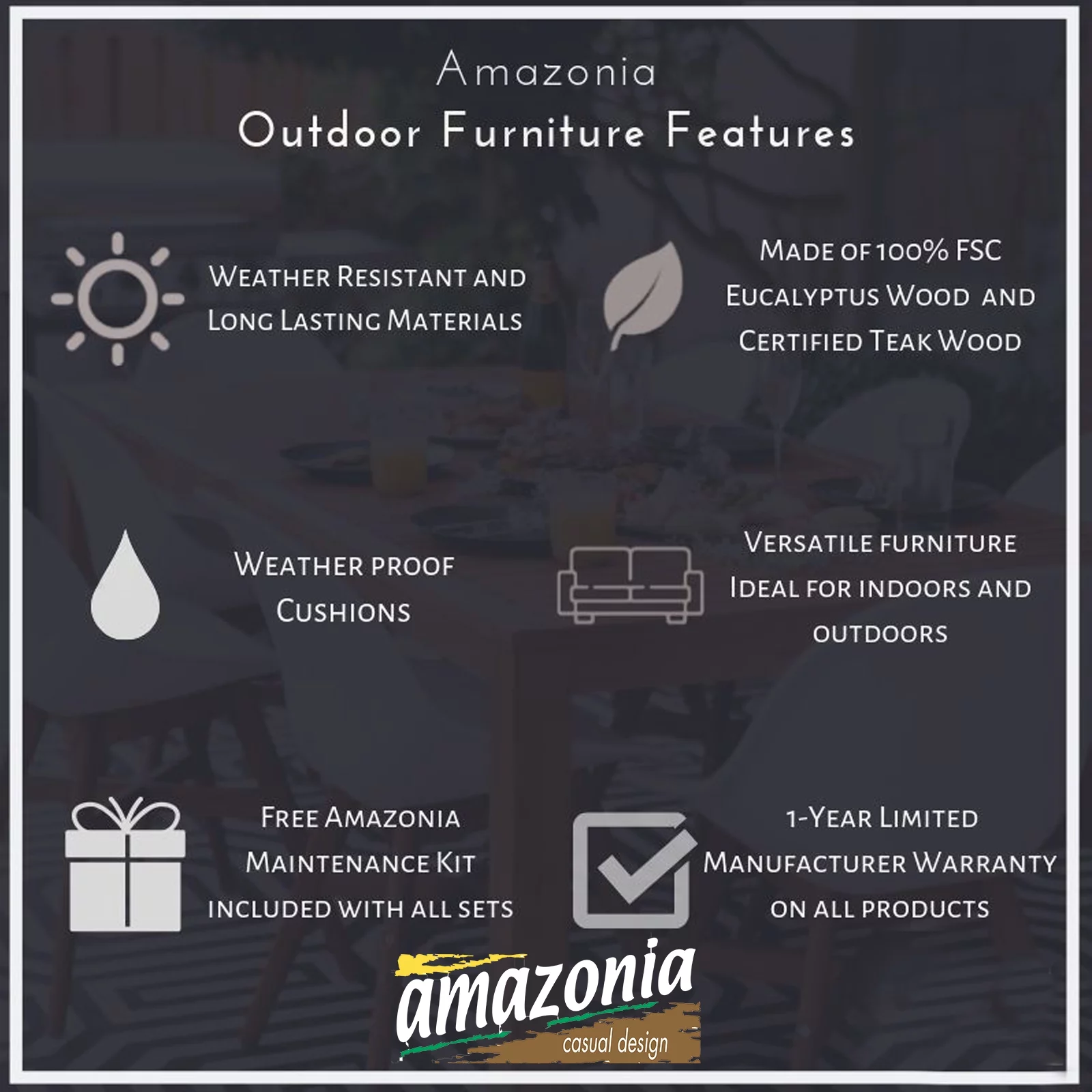 Amazonia Weingan Teak Finish 9 Pieces Extendable Patio Dining Set