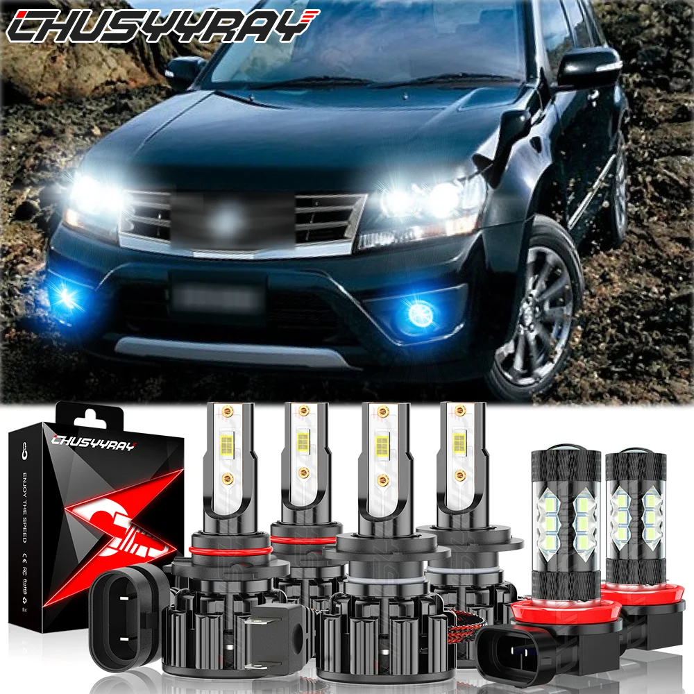 For Kia Forte 2017 2018 - CHUSYYRAY 9005 H7 LED Headlight Hi/Lo + H9/H11 Fog Light Bulbs Kit