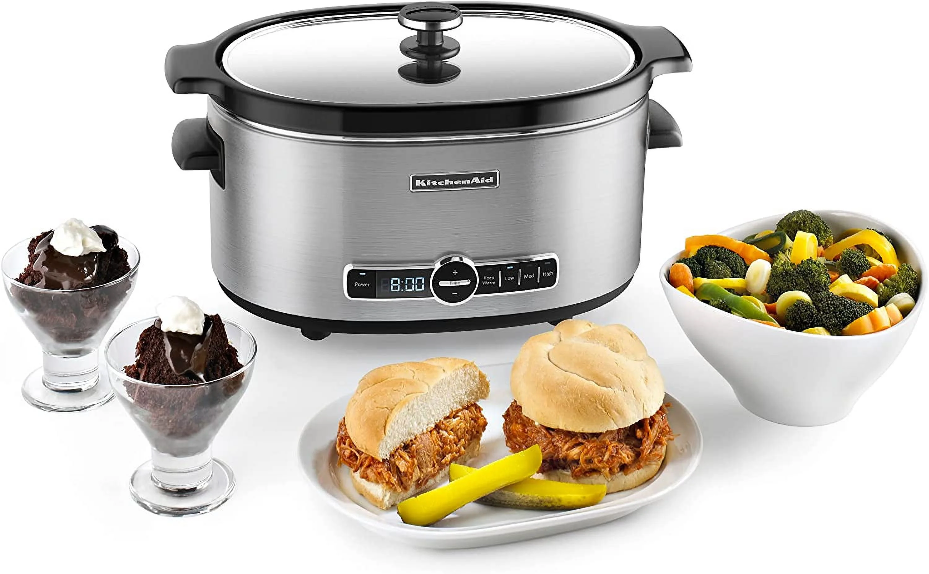 QINBI KSC6223SS 6-Qt. Slow Cooker with Standard Lid - Stainless Steel