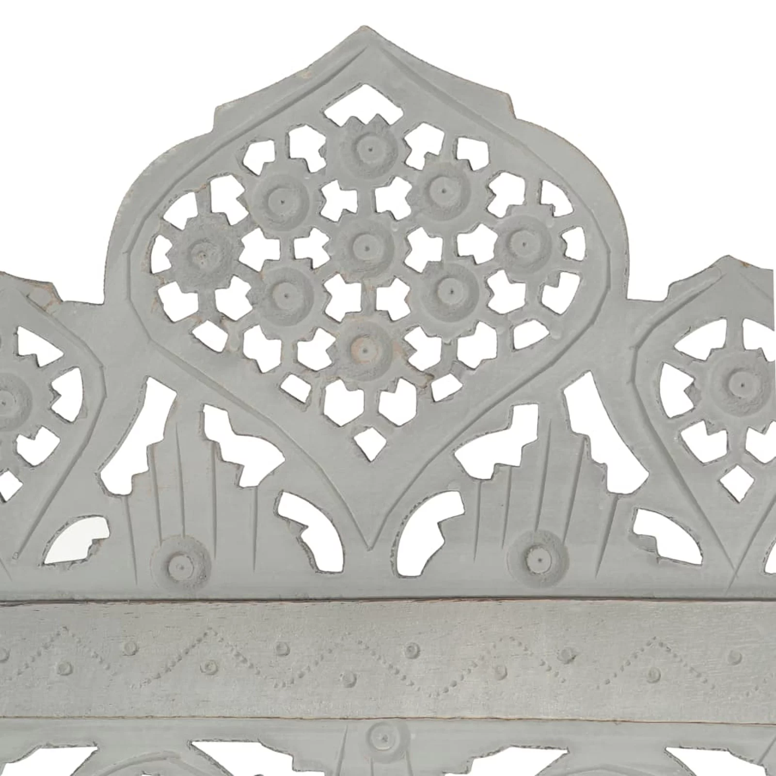 Dcenta Hand carved 3-Panel Room Divider Gray 47.2