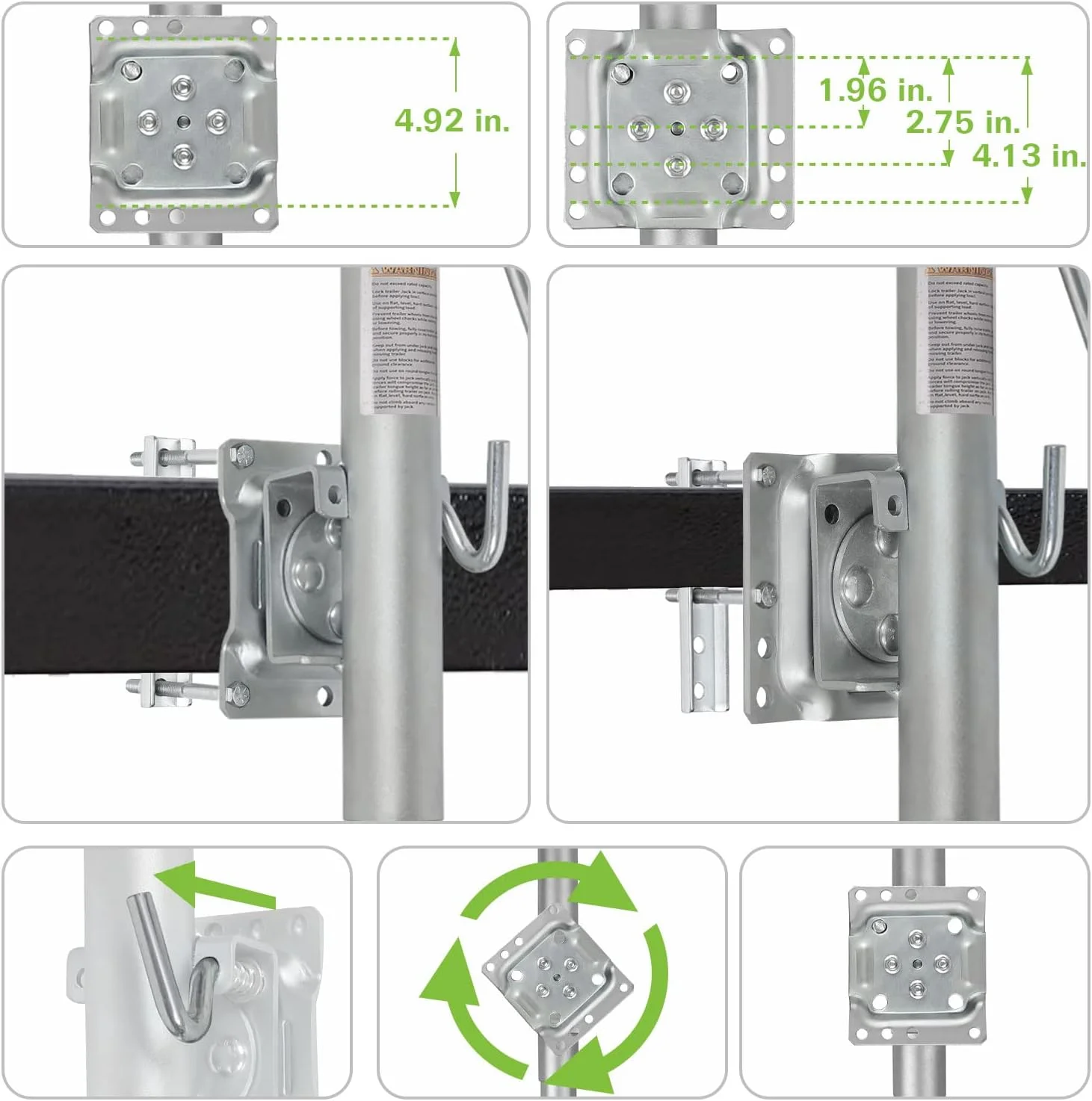 WEIZE Trailer Jack, Heavy Duty Swivel Boat Trailer Jack with Dual Wheels, 2000 lbs, 14
