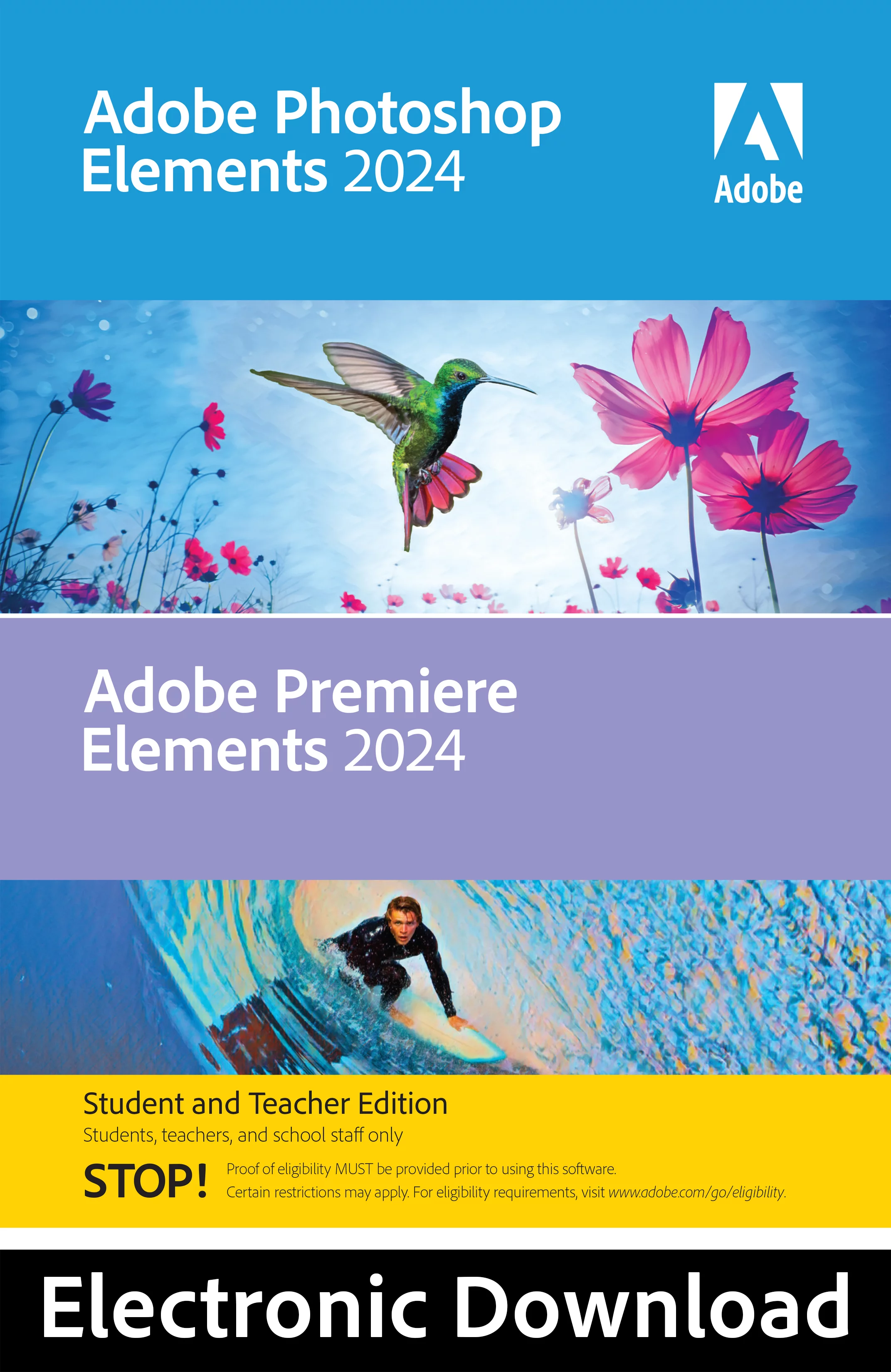 Adobe Photoshop Premiere Elements 2024 Teacher Edition- WIN [Digital Download]