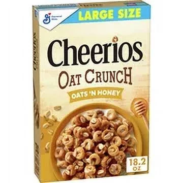 Cheerios Oat Crunch Oats and Honey Cereal, 18.2 oz (Pack of 32)