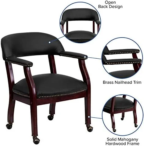 xrboomlife Burgundy LeatherSoft Conference Chair with Casters