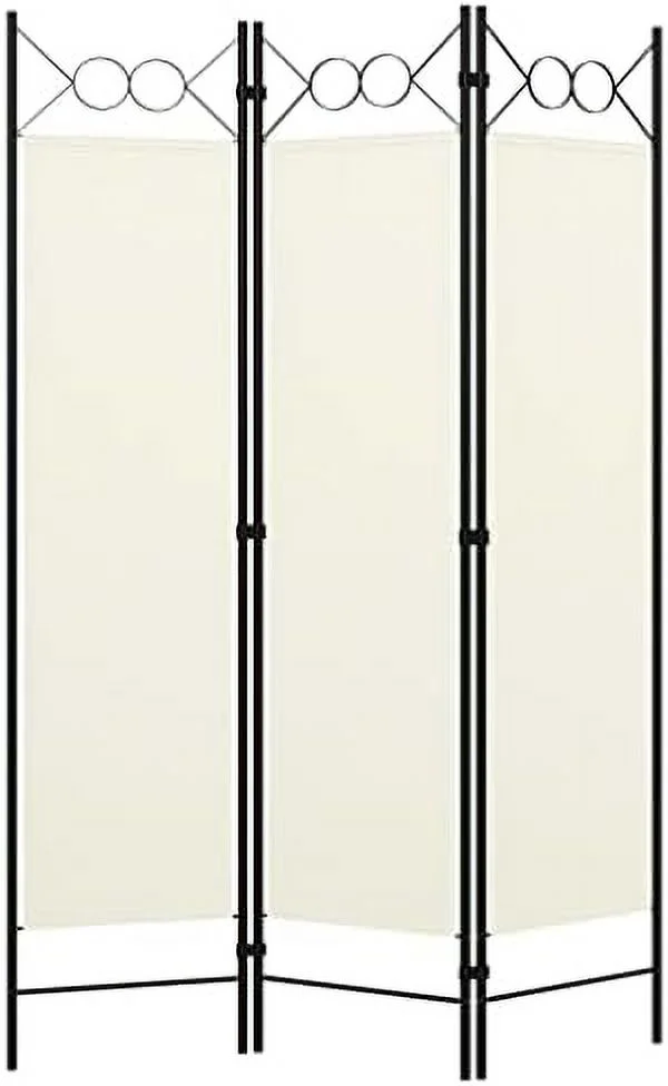 HVSDIMO Room Divider  6 Panel Folding Privacy Screen for Room Separation  Freestanding Room Divider for Office  Industrial Modern Style  Cream