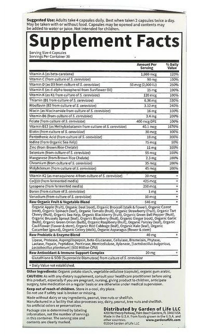 Garden of Life - Vitamin Code RAW 50 & Wiser Men's Multi Formula - 120 Vegetarian Capsules