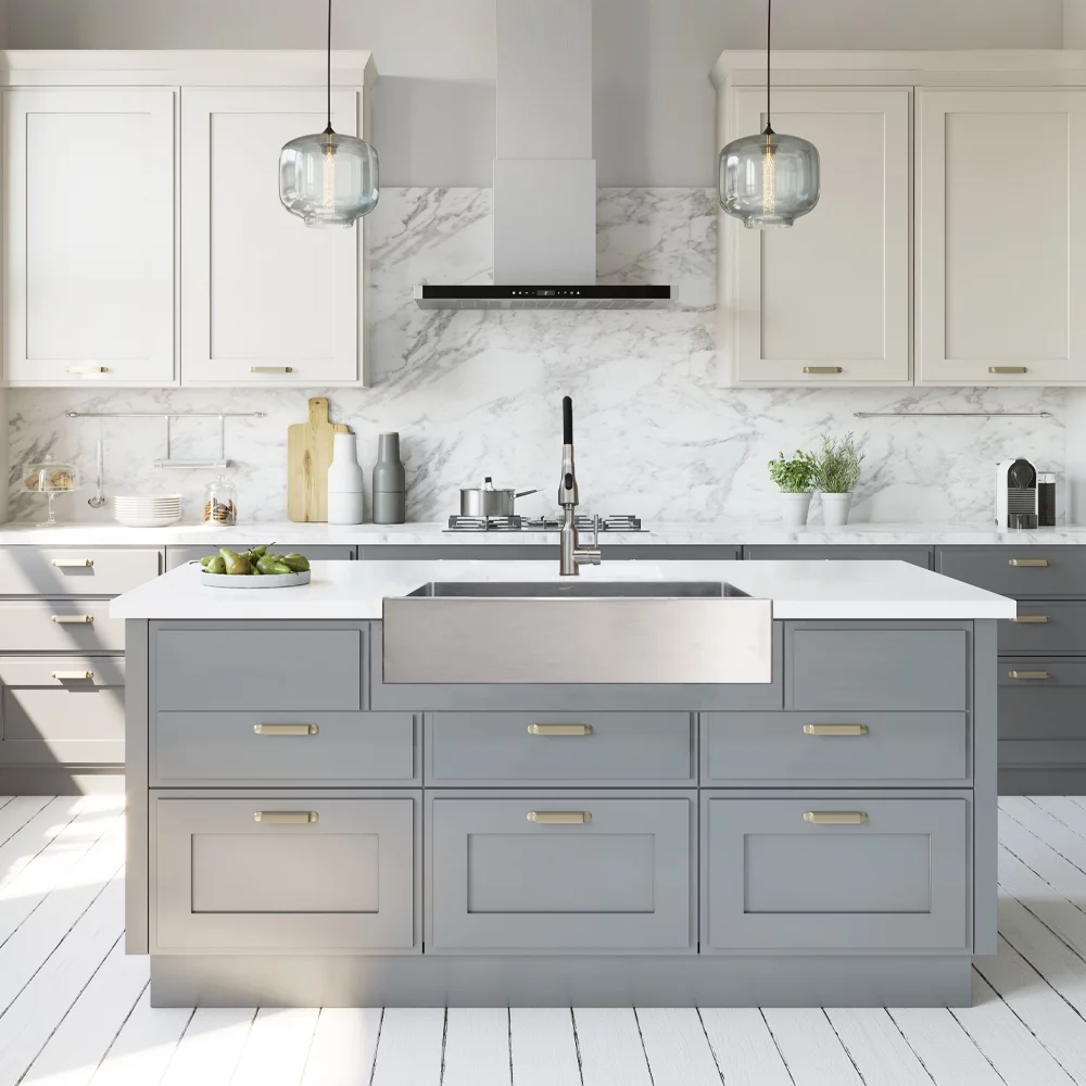 Transolid KKM-DTSSF302510-3 Diamond 29.8-in L x 25-in W Super Single Bowl Farmhouse Apron Front Kitchen Sink and Accessories Kit with 3 Pre-Drilled Holes in Stainless Steel