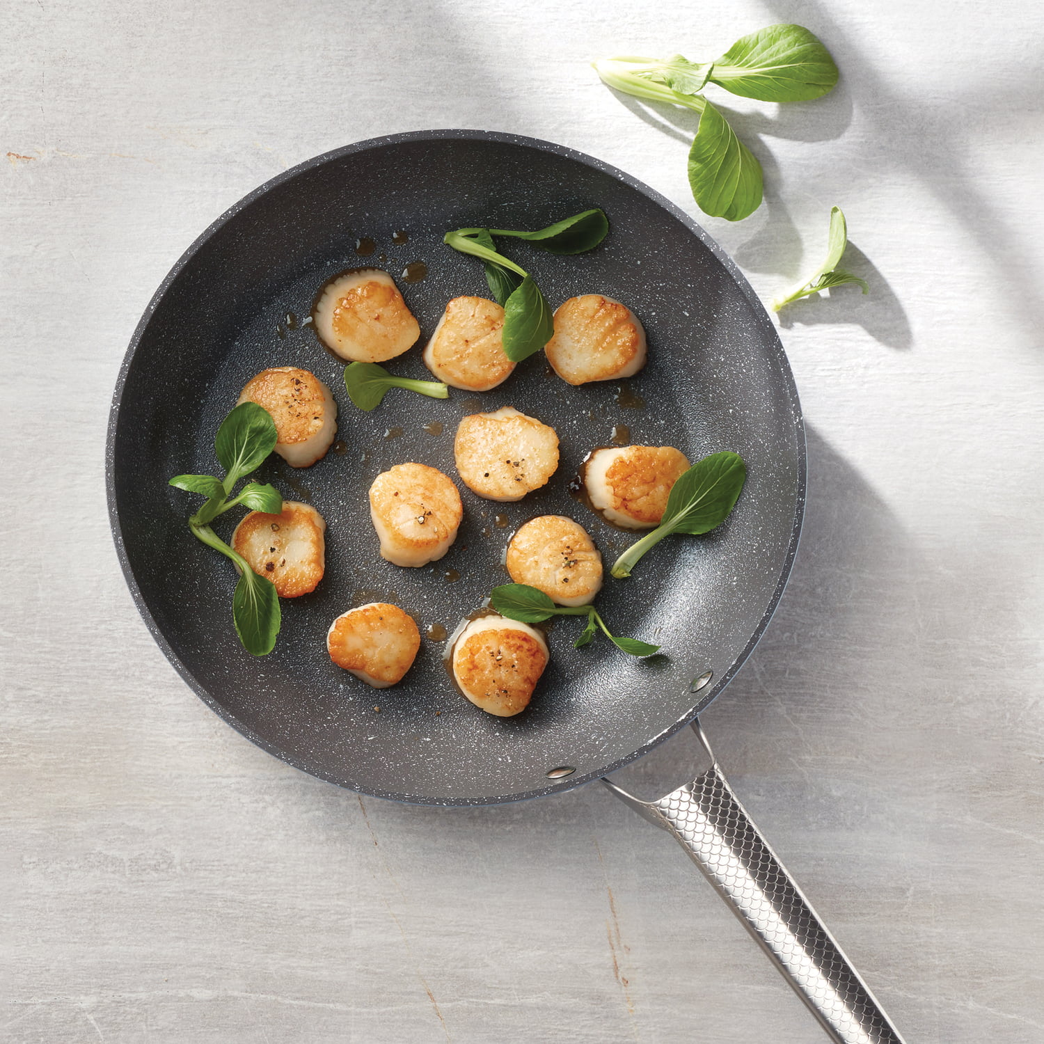 THE ROCK by Starfrit 034812-003-0000 10 in Fry Pan with Stainless Steel Handle