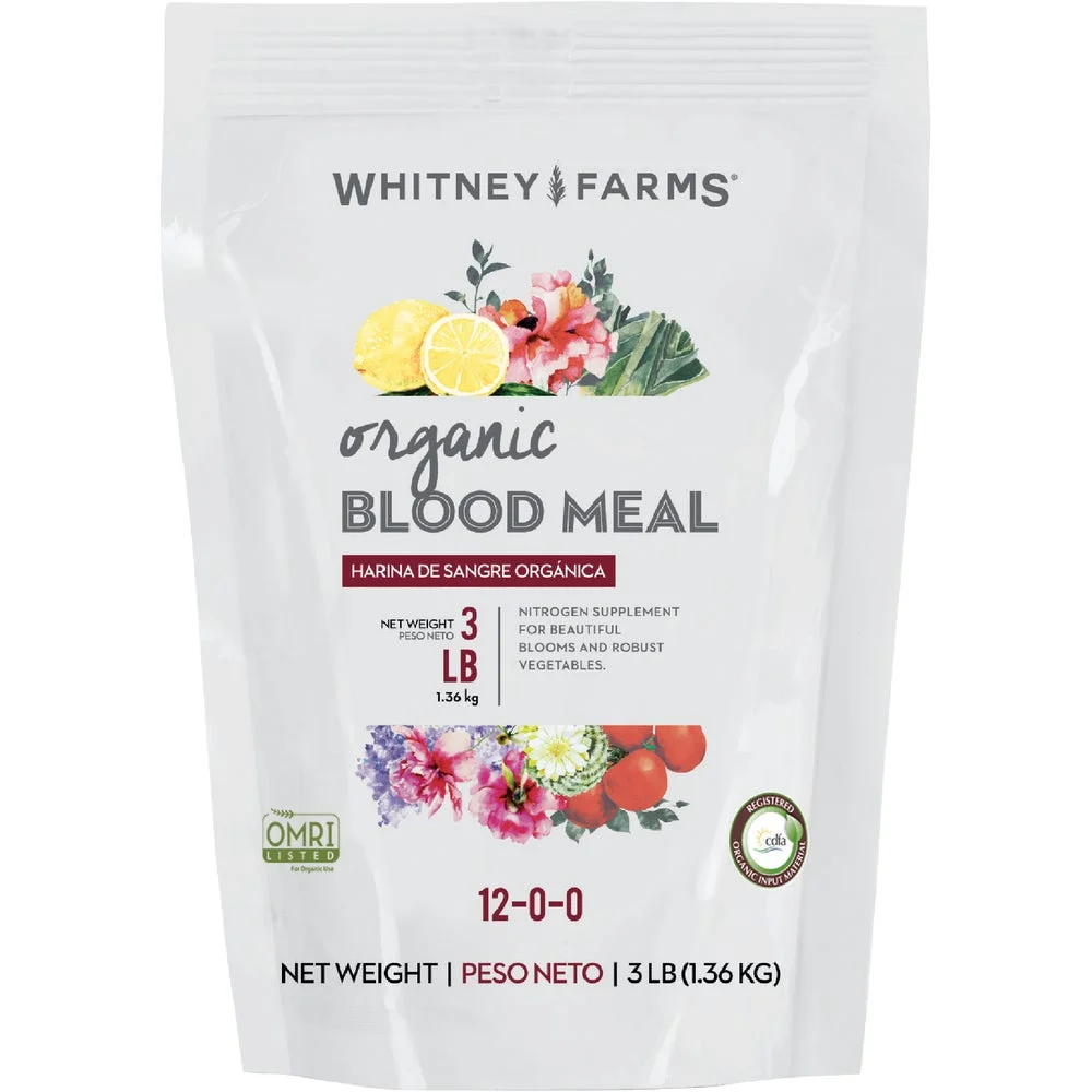 1 PK, Whitney Farms 3 Lb. 12-0-0 Natural Blood Meal