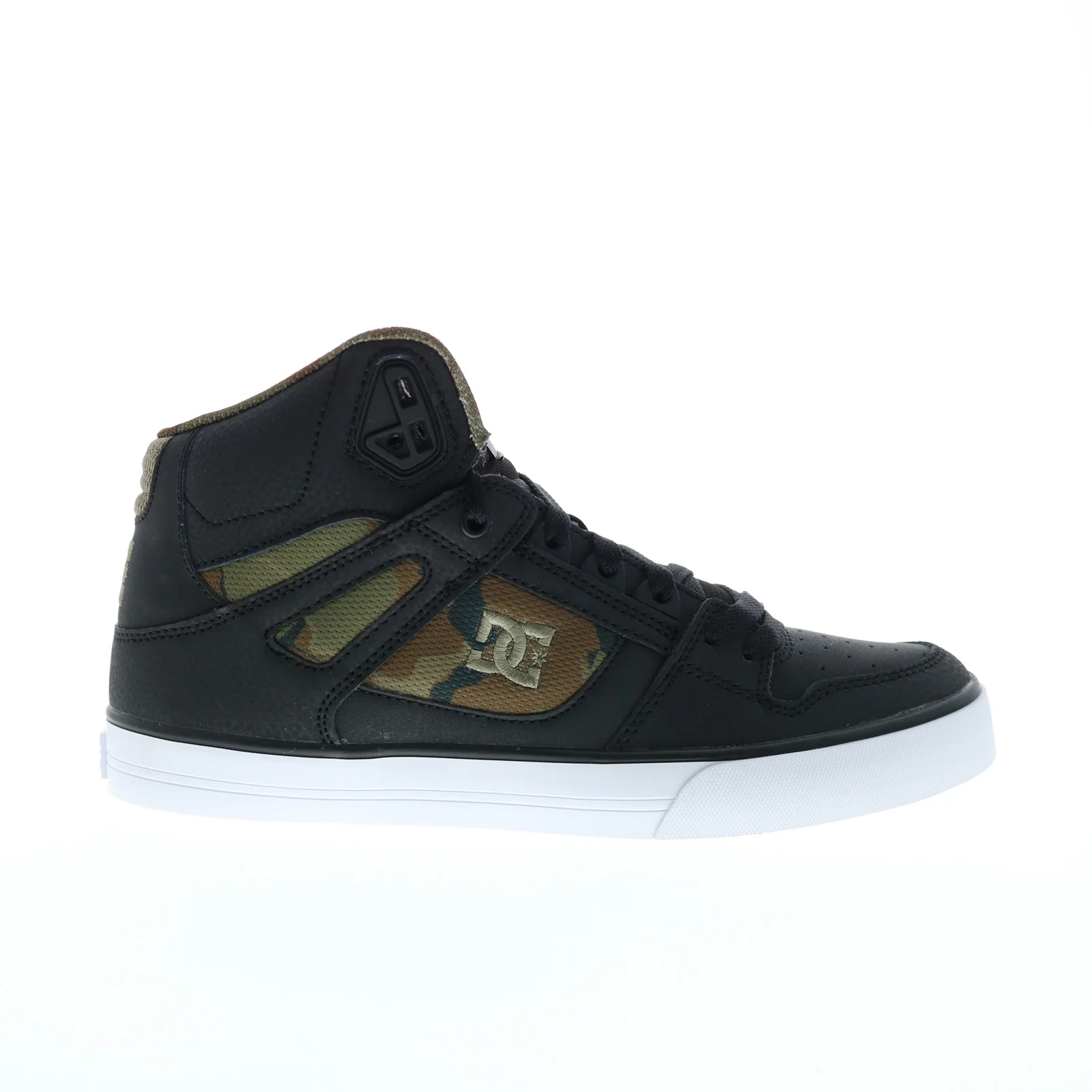 DC Men's Pure High-Top Shoes - Black/Black/Green - 10.5