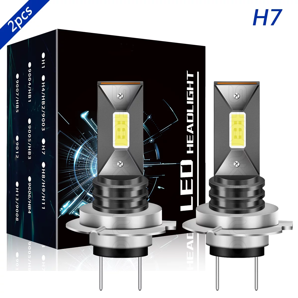 Obndvu H7 Low Beam for Kia Forte 2017-2018 LED Headlight Bulb 6000K White 2pcs