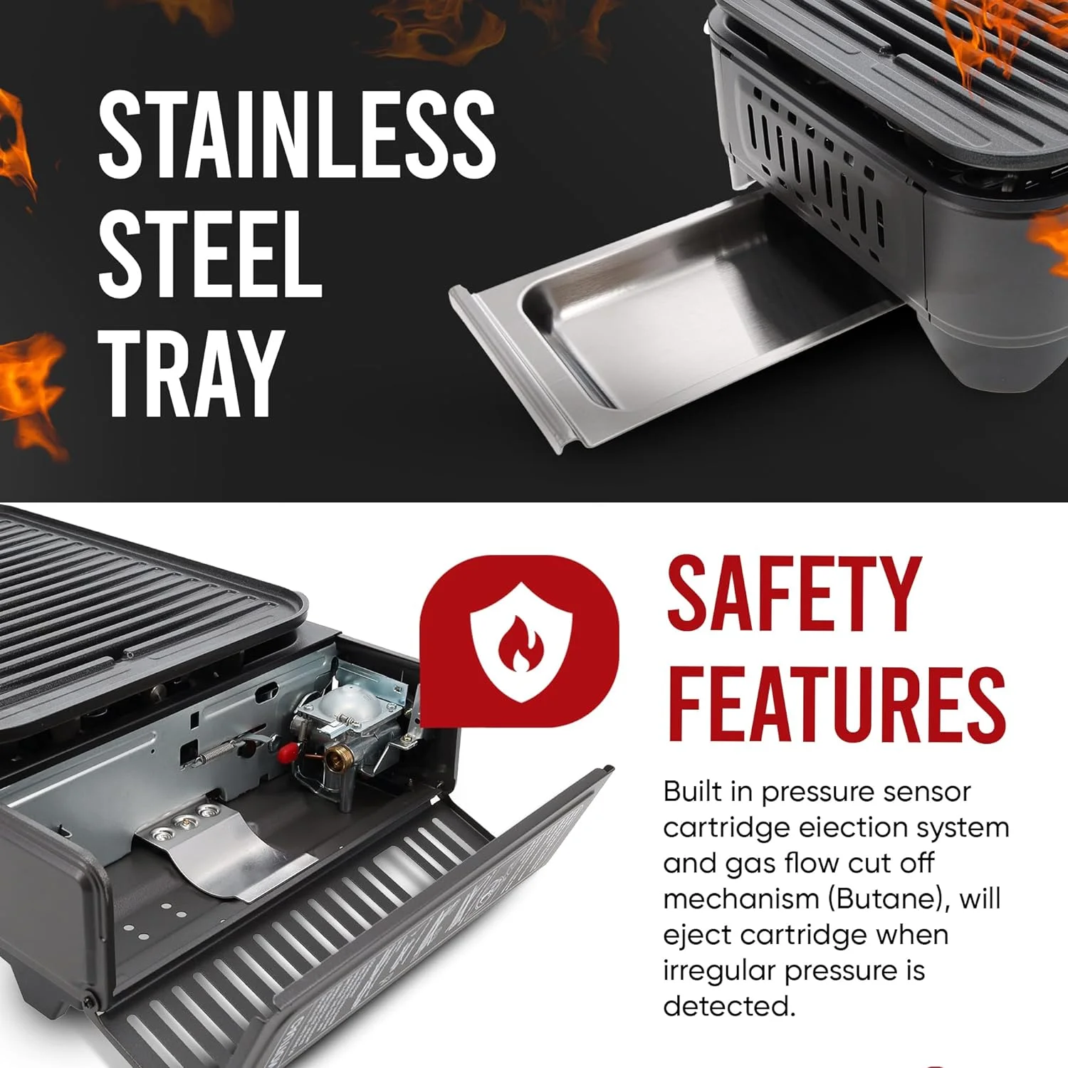 GasOne Propane or Butane Grill Stove GS-2400P Dual Fuel Portable Camping Grill Gas Stove with Carrying Case