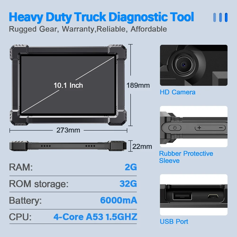 Ancel 24V 12V Diesel Heavy Duty Truck Scanner Diagnostic Tool Full System ECU Reset All System DPF Regen