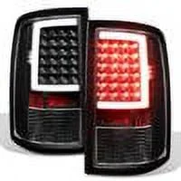 AKKON - For 2009-2018 Dodge Ram 1500 10-18 2500/3500 Black LED Tube Tail Lights Lamps Pair (Driver+Passenger) Side