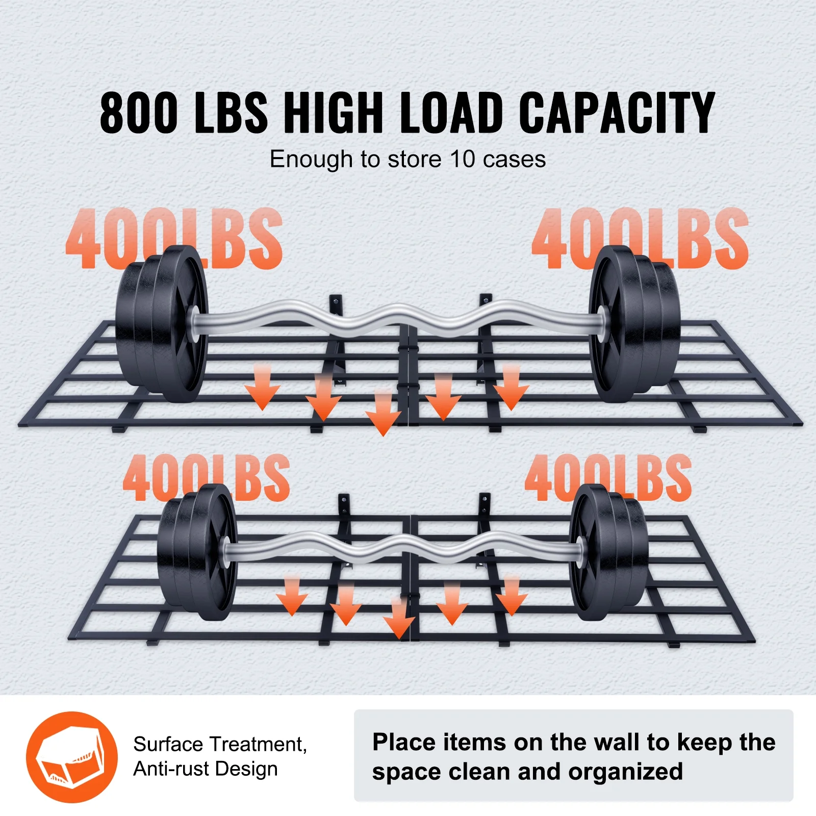 SKYSHALO 2PCS 6x2 ft 'Garage Storage Wall mounted heavy duty shelving rack