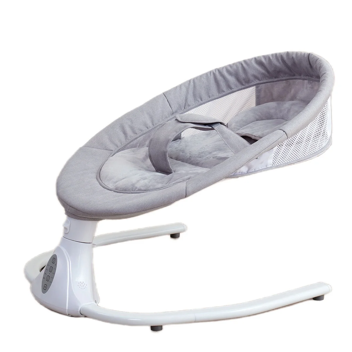 JOJOLAM Electric Baby Swing, Adjustable Backrest Infant Bouncer with Soft Cushions 12 Lullabies, Bluetooth Music, 4 Speeds 4 Timing, Gray