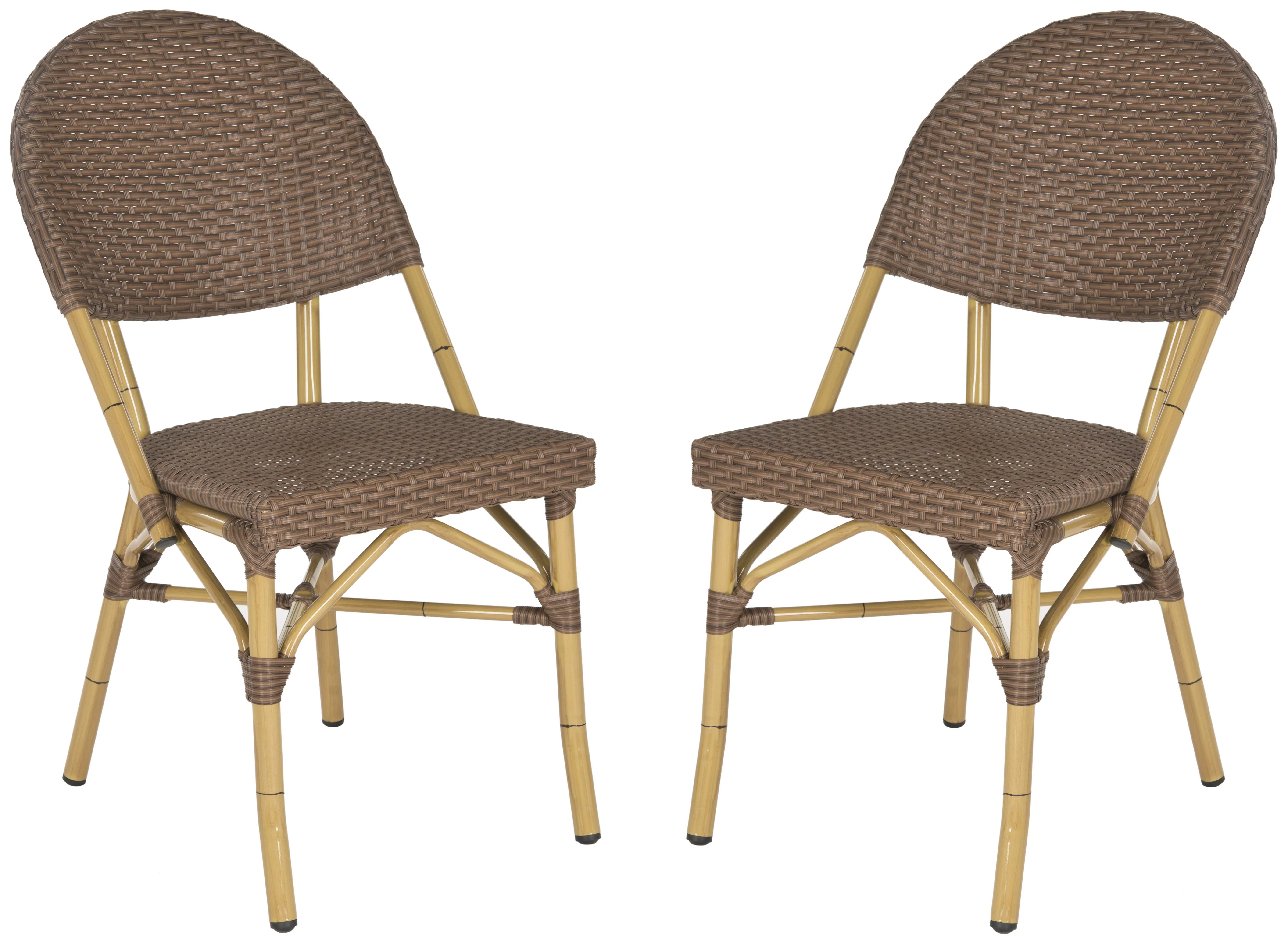 Safavieh Barrow Outdoor Patio Stacking Chair, Set of 2 - Brown