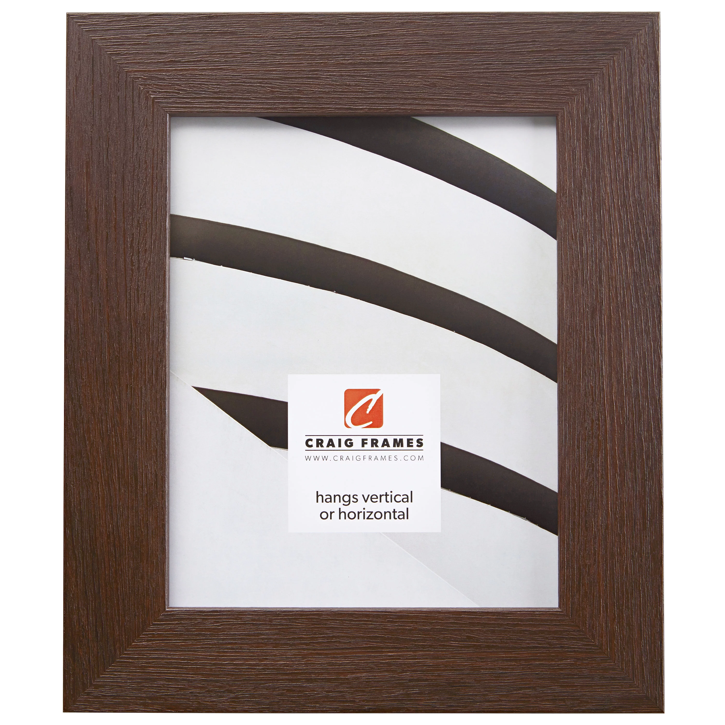 Craig Frames Bauhaus 200, 11x17 inch Picture Frame, Brown Wood Grain