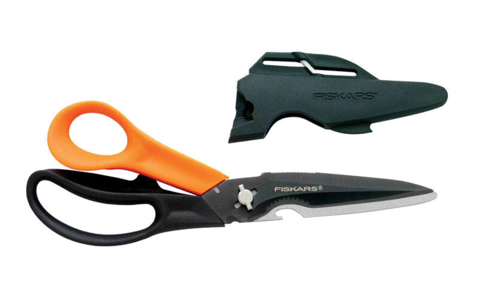 Fiskars 1067272 Garden Shears, 9 in OAL, Stainless Steel Blade, Black/Orange Handle