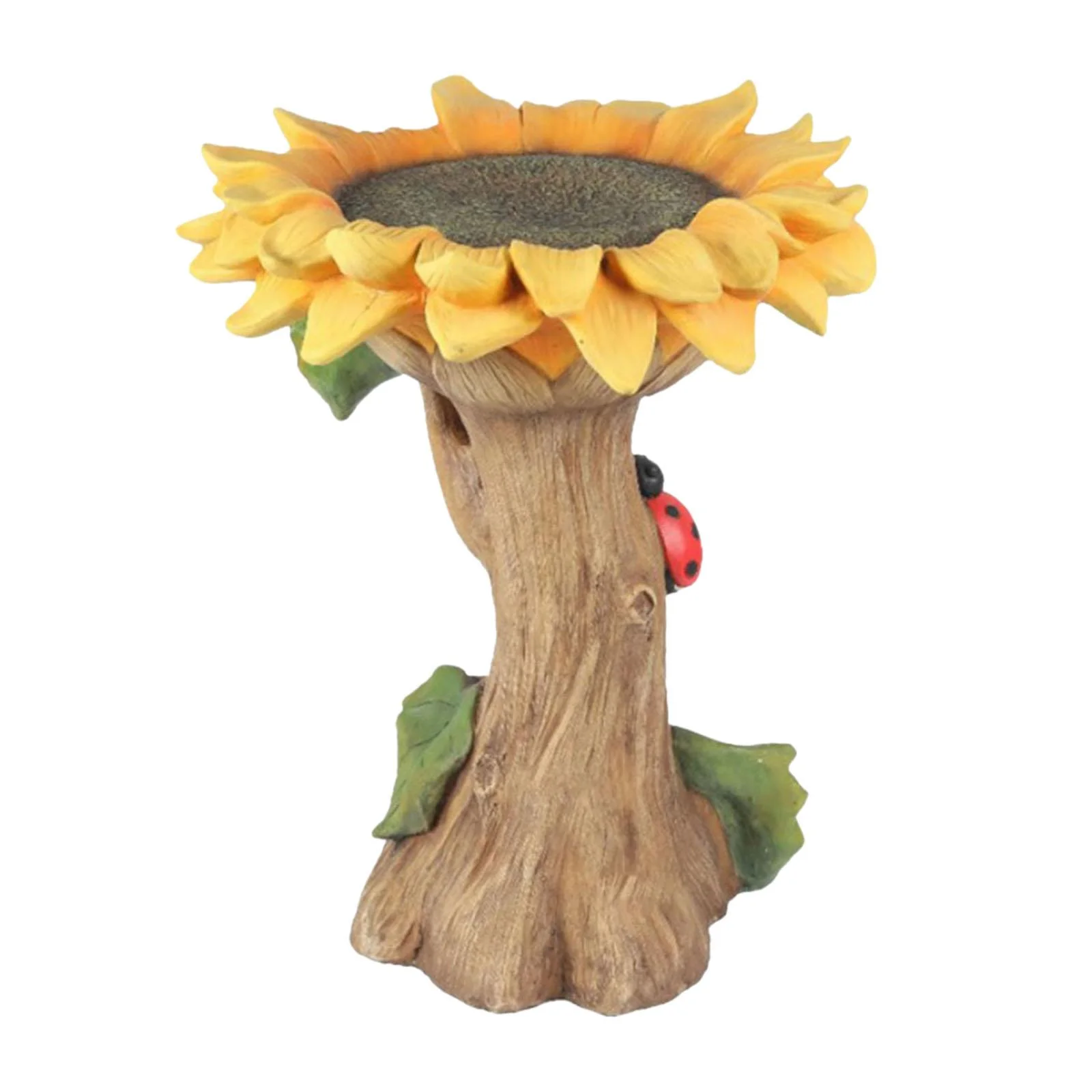 Gazechimp Garden Bird Bath Bowl Yard Backyard Sculpture Resin Statue Figurine Resin Feeder Flower 16x16x26cm