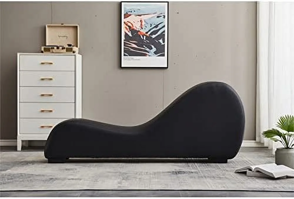 Kolar Faux Leather Yoga Chaise Lounge Chair, Relaxation, Streching, In Brown