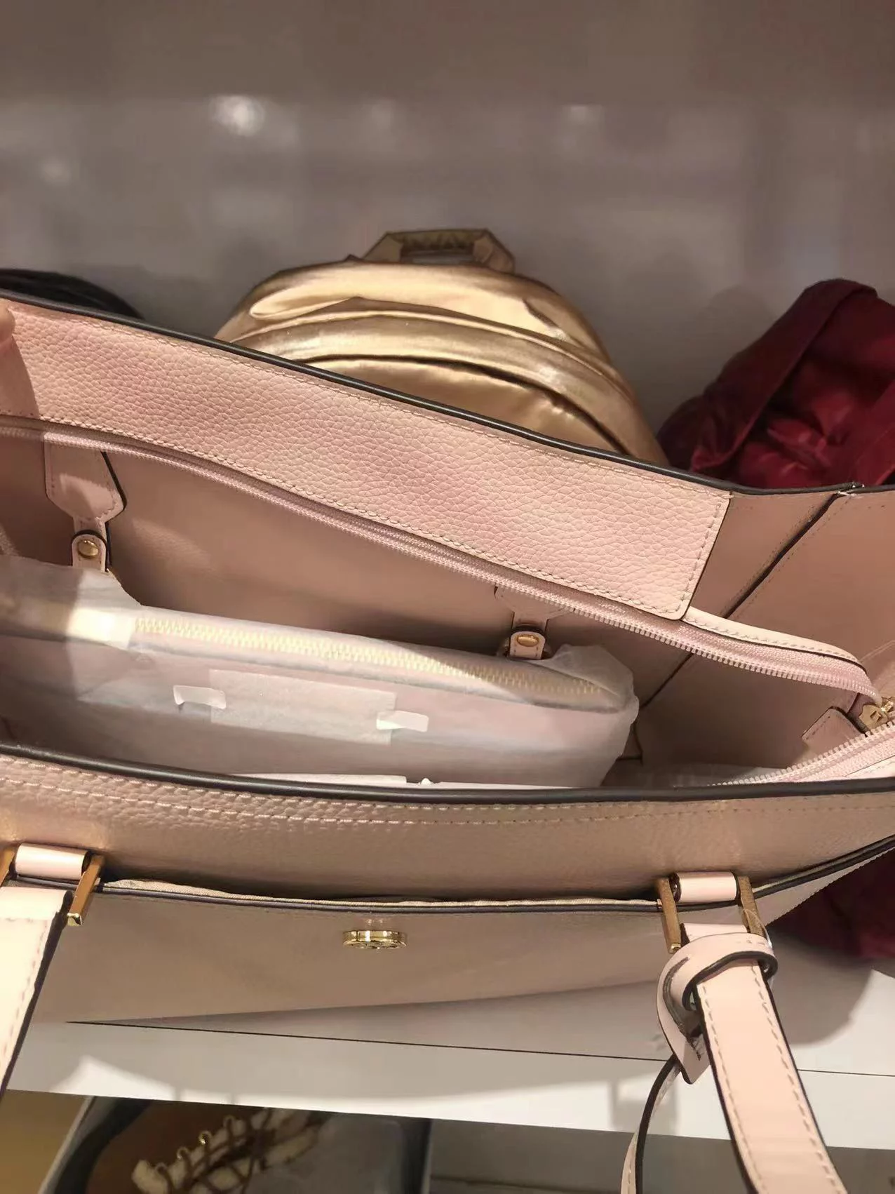 Michael Kors 35T1G5Mt7T Maisie Large Pebbled Leather 3-In-1 Tote Bag In Pwd Blsh Mlt