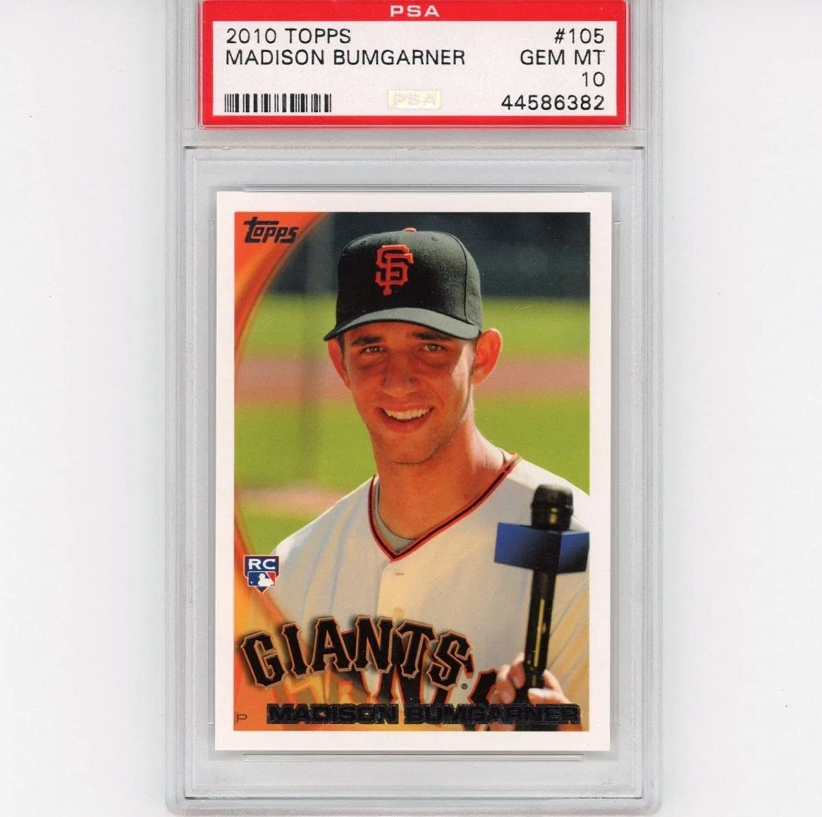 Graded 2010 Topps Madison Bumgarner #105 Rookie RC Baseball Card PSA 10 Gem Mint