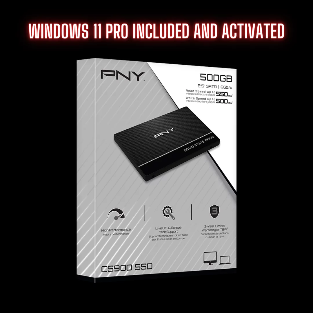 (Windows 11 Pro Installed and Activated) 500GB PNY SSD
