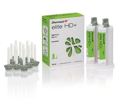 Dental VPS Impression Material Light Body Fast Set 2/Cartridges (50ml) 12 Mixing Tips