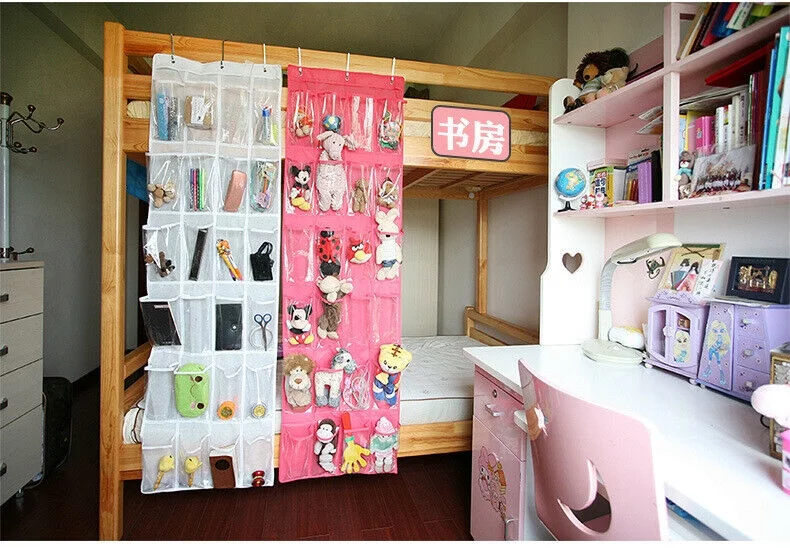 1-2 Pack 24 Wide Pockets Over the Door Shoe Organizer Hanging Shoe Holder