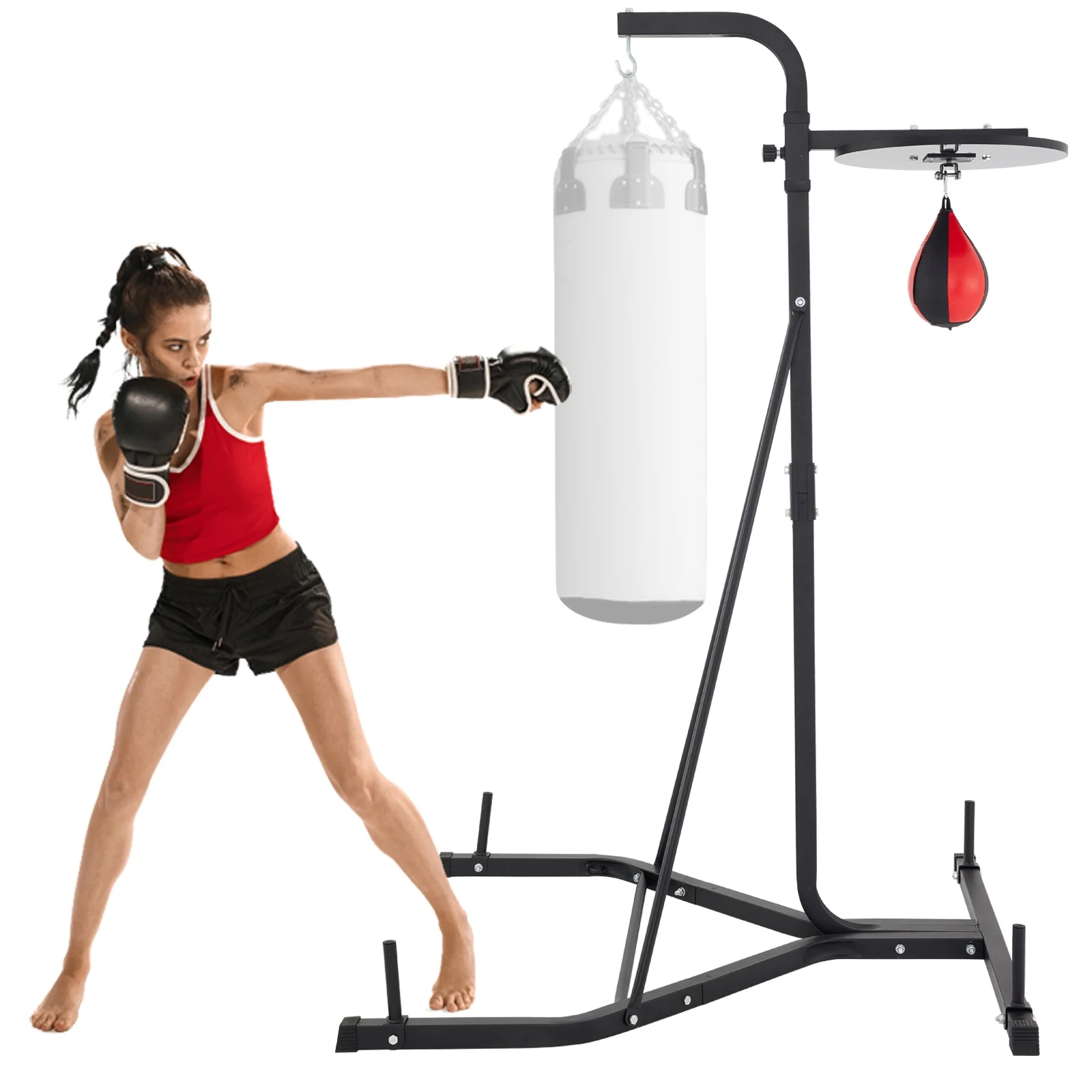 SKYSHALO Free Standing Boxing Bag Stand,Unisex Boxing Set, Punching Ball,Boxing Punching Speed Ball,Boxing Bag with Boxing Rack, Foldable Single Station Heavy Bag Stand
