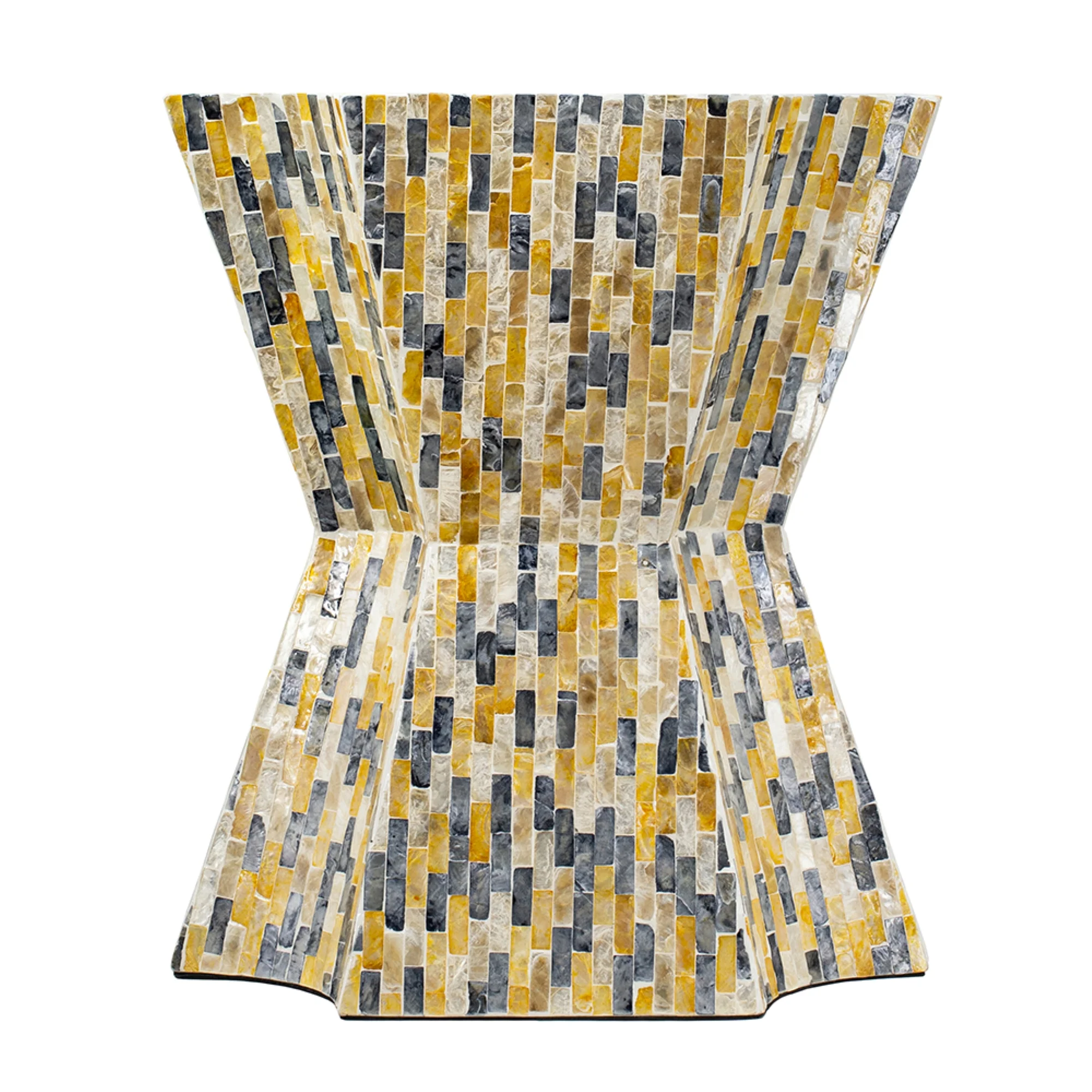 CC Home Furnishings Tapered Capiz Shell Inlay Accent Stool - 18