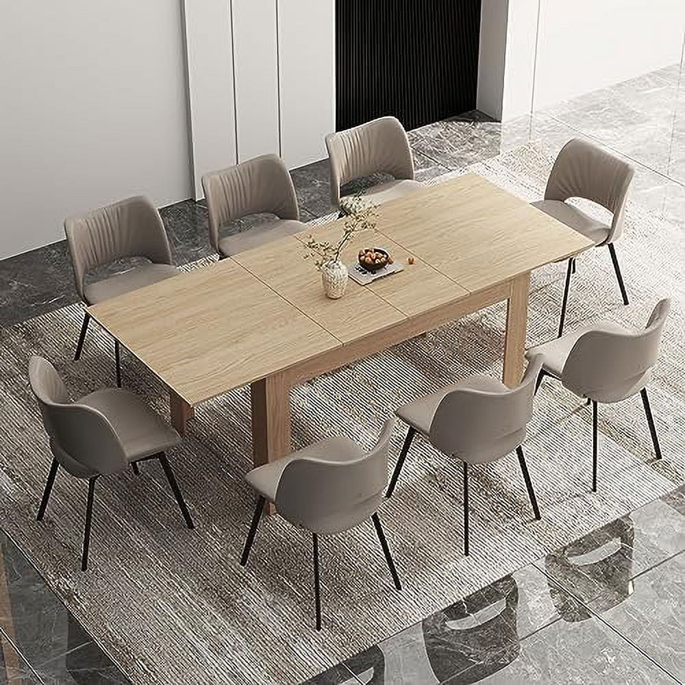 HBROLJF Extendable Dining Table for 6-10 Person  Wooden Dining Room Table  Modern Extendable Table for Gatherings  Meeting for Small Kitchens  Dining Office Areas(White)