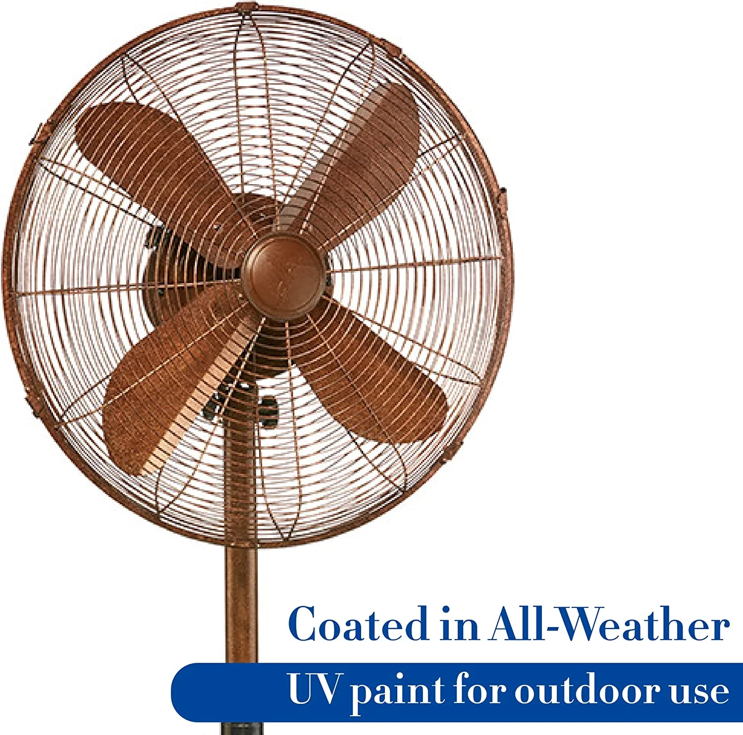 DecoBREEZE Pedestal Standing Fan, 3 Speed Oscillating Fan with Adjustable Height, Coppertino, Antique Fan, 18 inches
