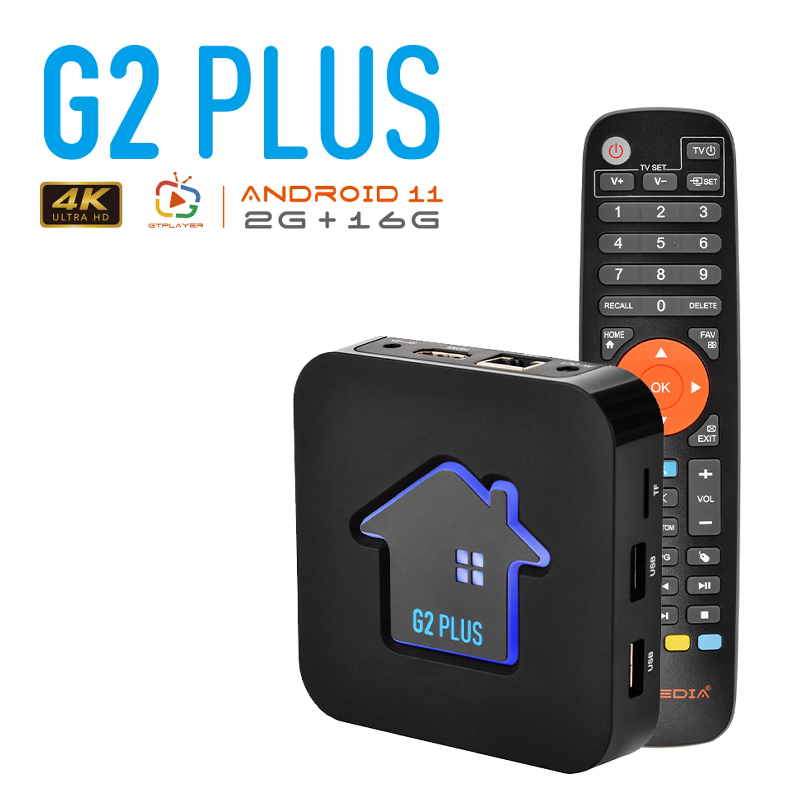 GTMEDIA G2 Plus Android 11.0 Smart Amlogic S905W2 UHD 4K 2GB / 16GB 2.4G WiFi DLNA H.265 VP9 HDR10+ Video Player with Remote Control