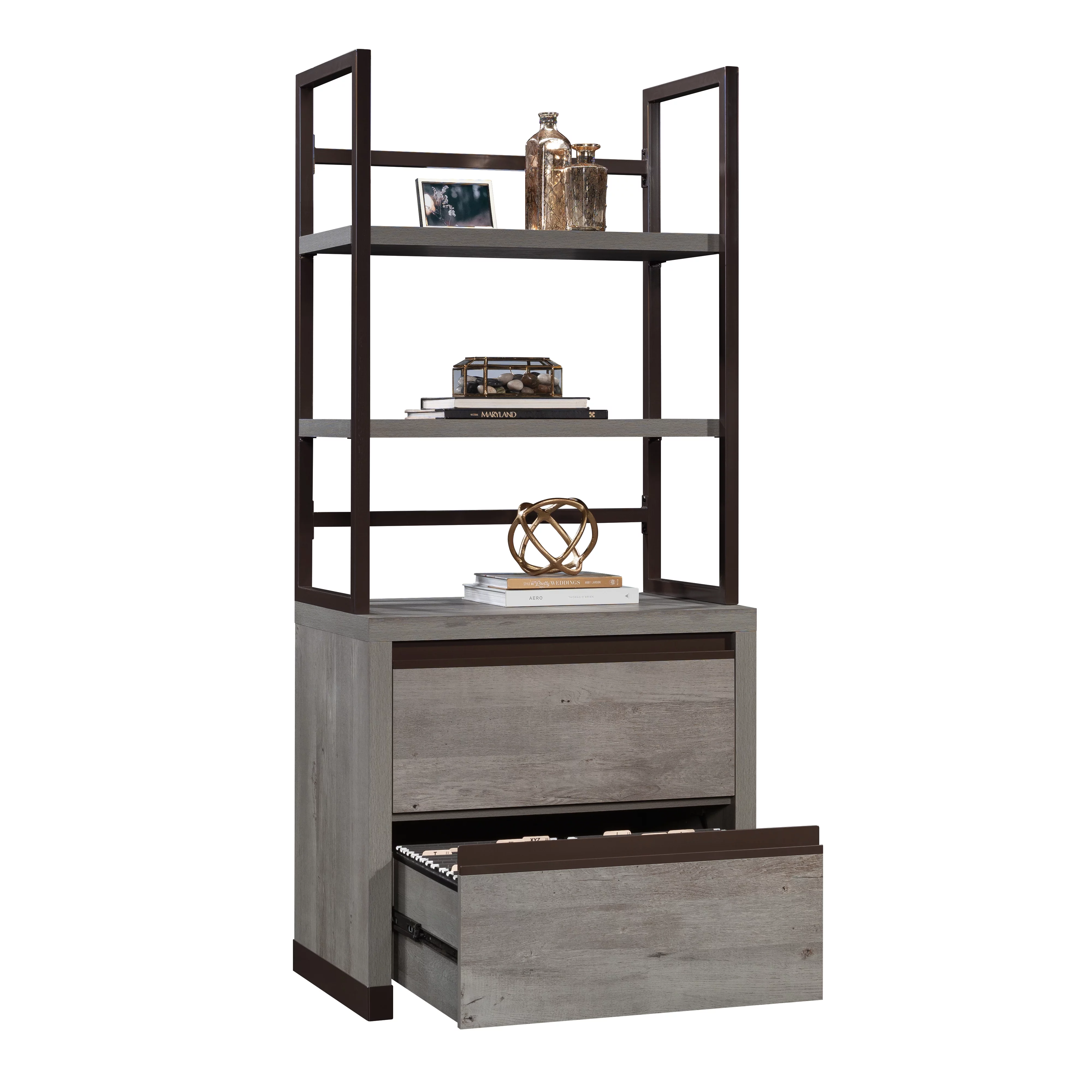 Sauder Manhattan Gate Engineered Wood Lateral File in Mystic Oak