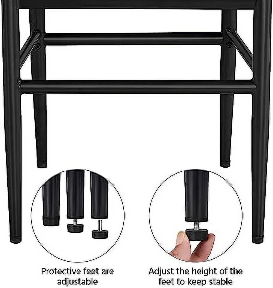 MQLIFEBOOM Weave Dining Chairs Dining Room Chairs  Mid-Century Modern Dining Chairs PU Leather Arm Chairs Upholstered Dining Chairs with Open Backrest Metal Frame Accent Chair  Retro Brow