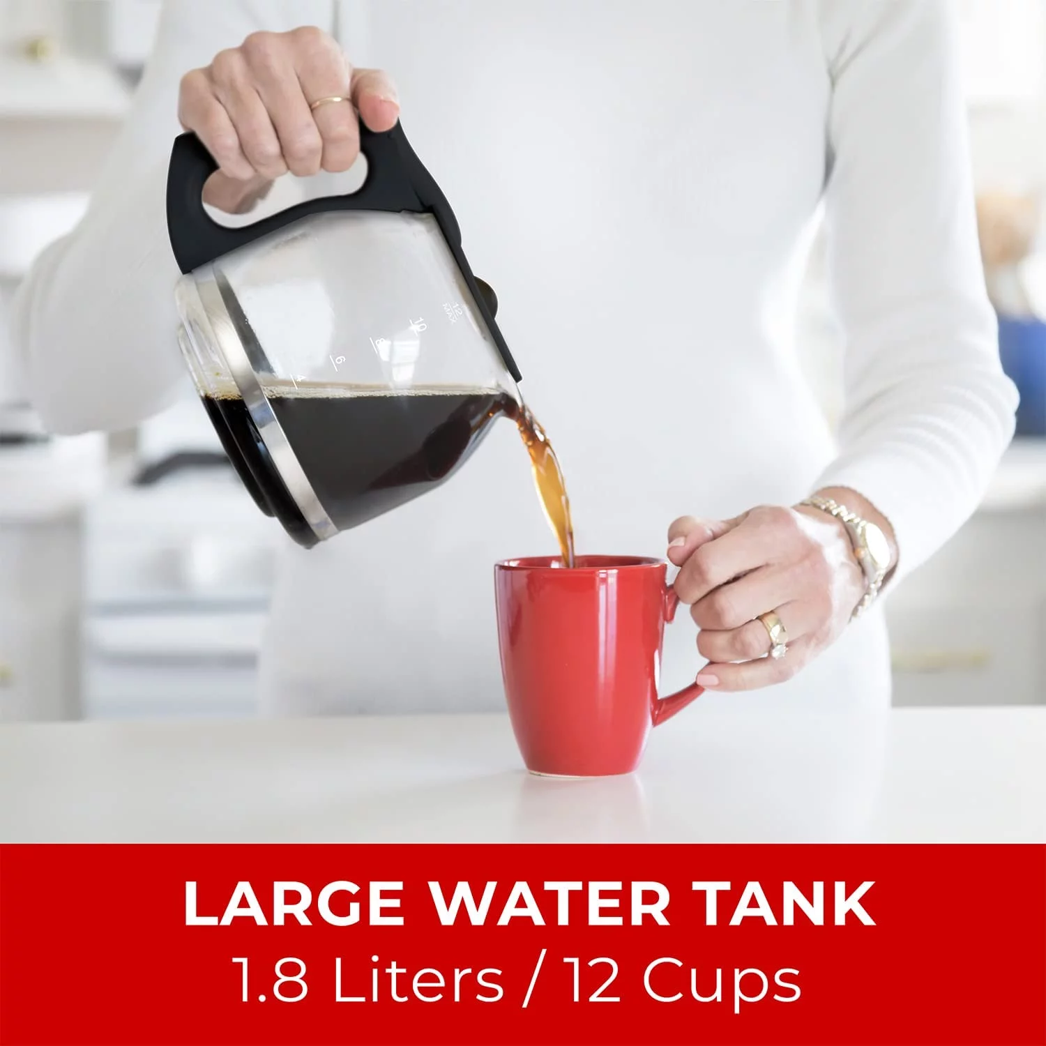 Coffee Maker, Programmable 12-Cup Machine, Multiple Brew Strength, Keep Warm