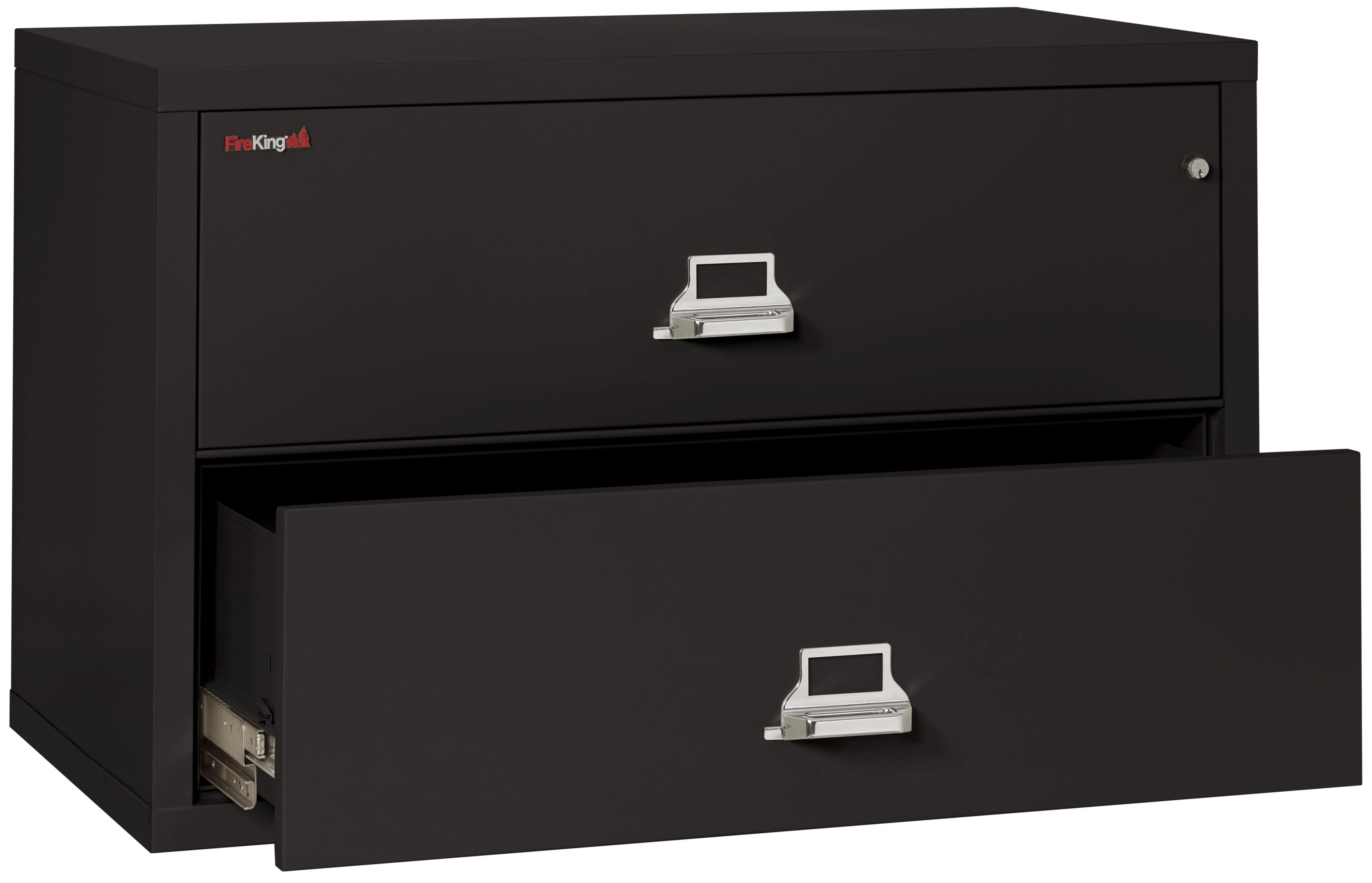 FireKing Black Fire Resistant File Cabinet - 2 Drawer Lateral 44