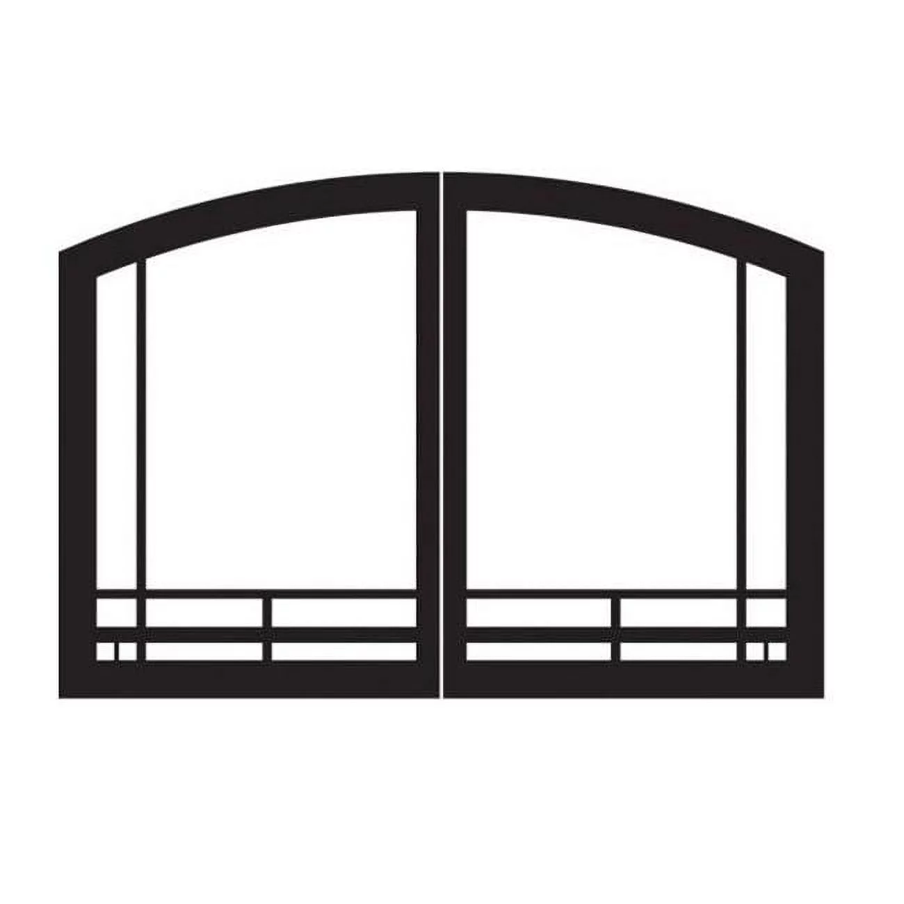 Mission Arch Fireplace Doors, Black