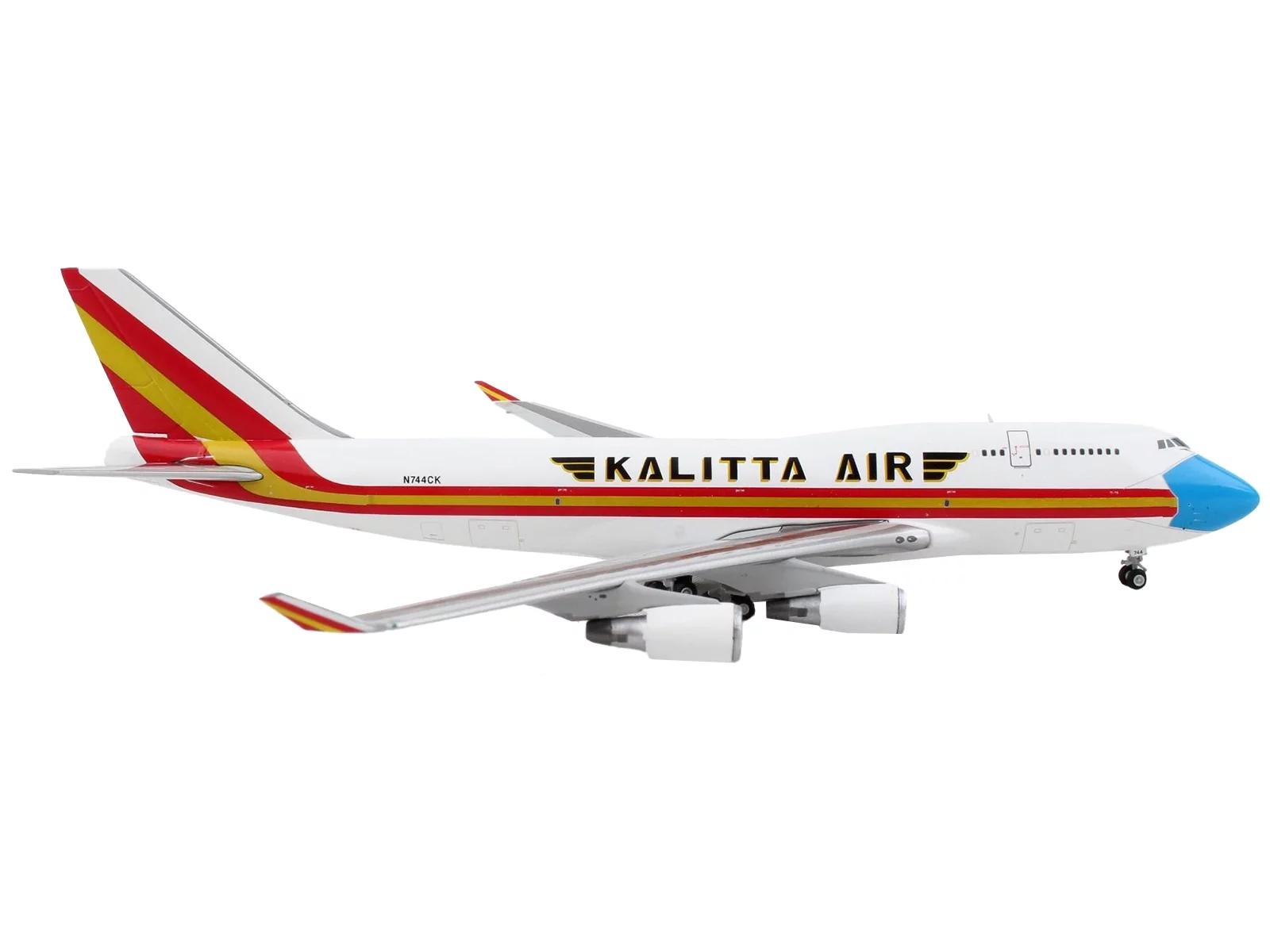 Gemini Jets GJ1999 1-400 Scale No.N744Ck Reg Kalitta 747-400Bcf Mask Livery Model Airplane