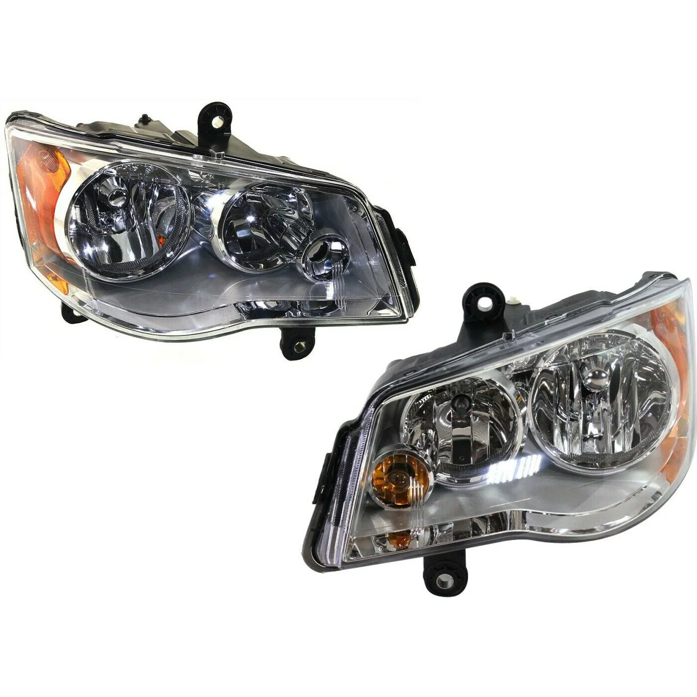 CAPA Halogen Headlight Chrome Int. Left+Right For 11- 20 Dodge Grand Caravan Fits select: 2013-2016 CHRYSLER TOWN & COUNTRY TOURING, 2019-2020 DODGE GRAND CARAVAN SXT