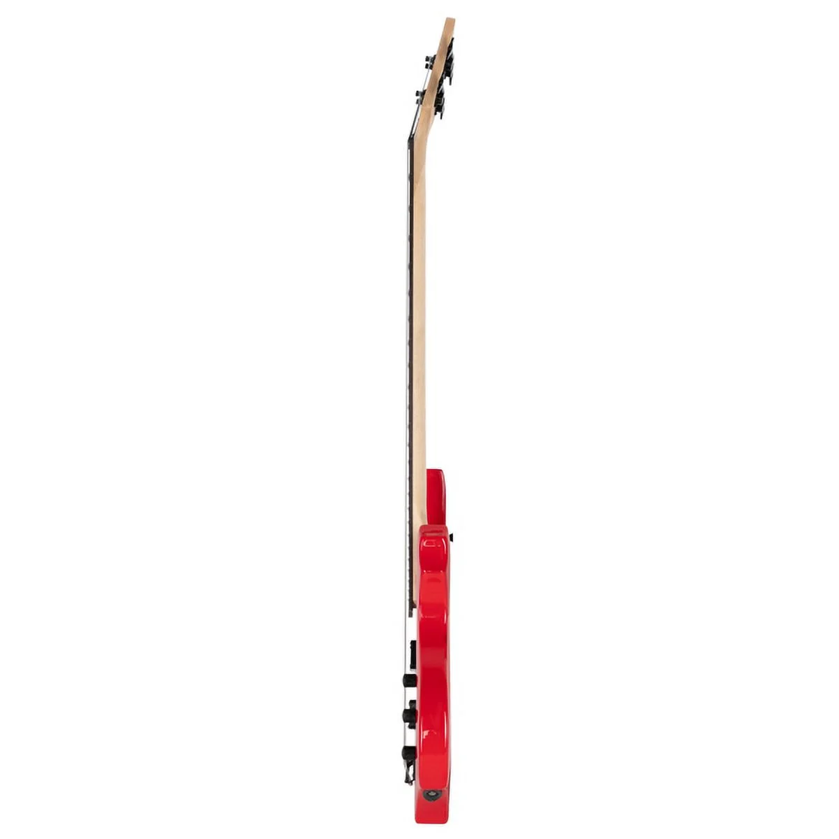 Bornmio Full Size Glarry 4 String Burning Fire enclosed H-H Pickup Electric Bass Guitar with 20W Amplifier Bag Strap Connector Wrench Tool Red