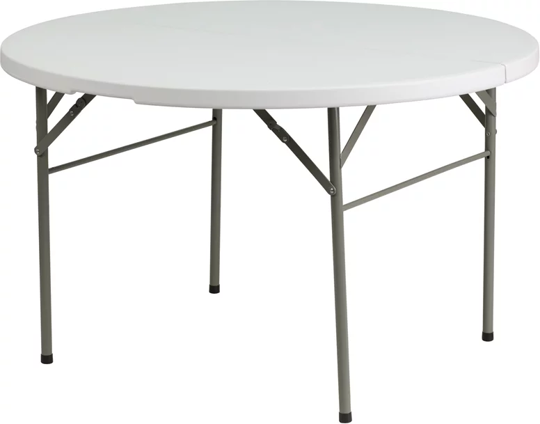 48'' Round Bi-Fold White Table