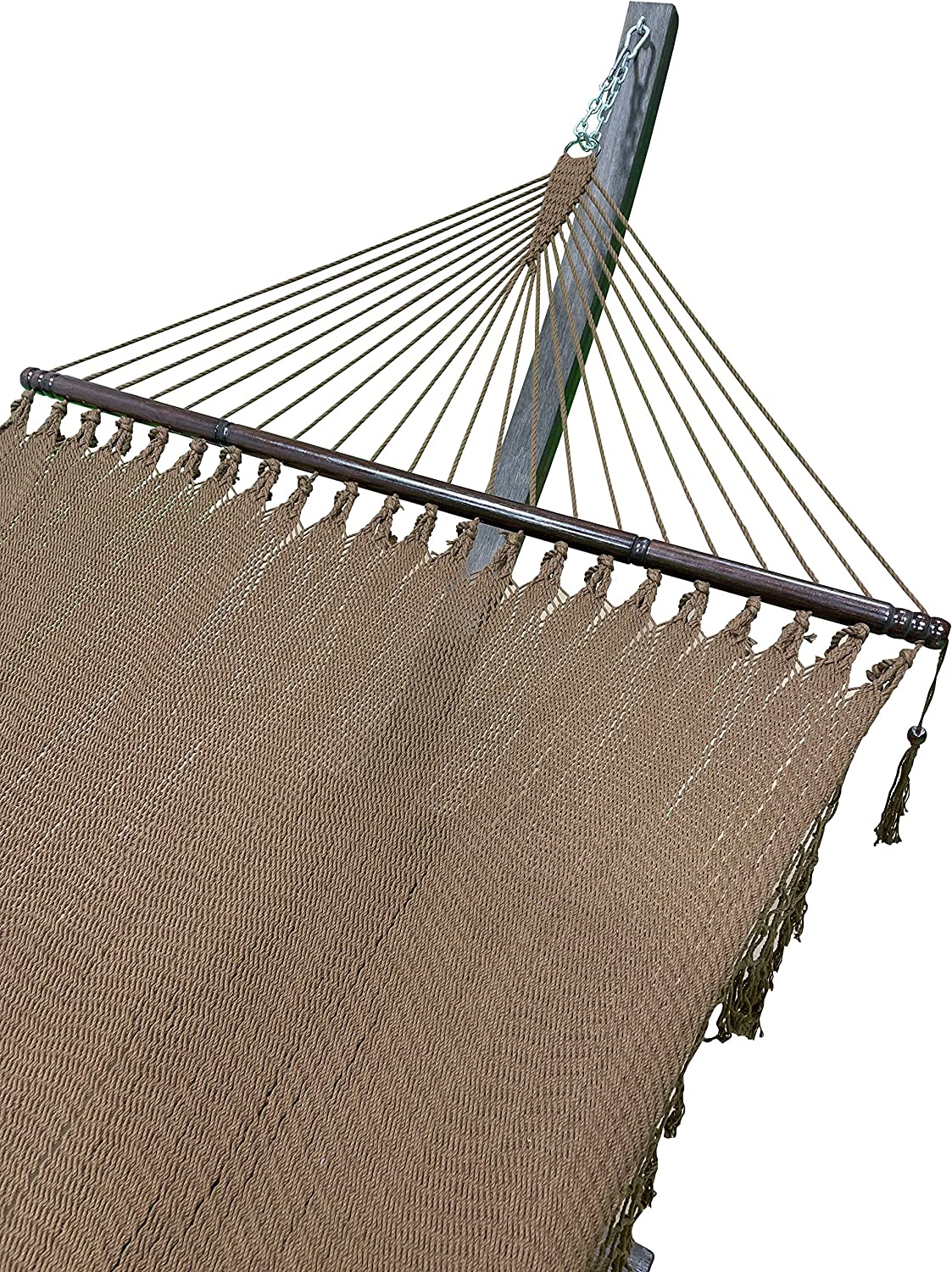 15 Ft. Indoor/Outdoor Heavy Duty Black Steel Arc Hammock Stand W/Premium Quilted Hammock Bed. (Beige)