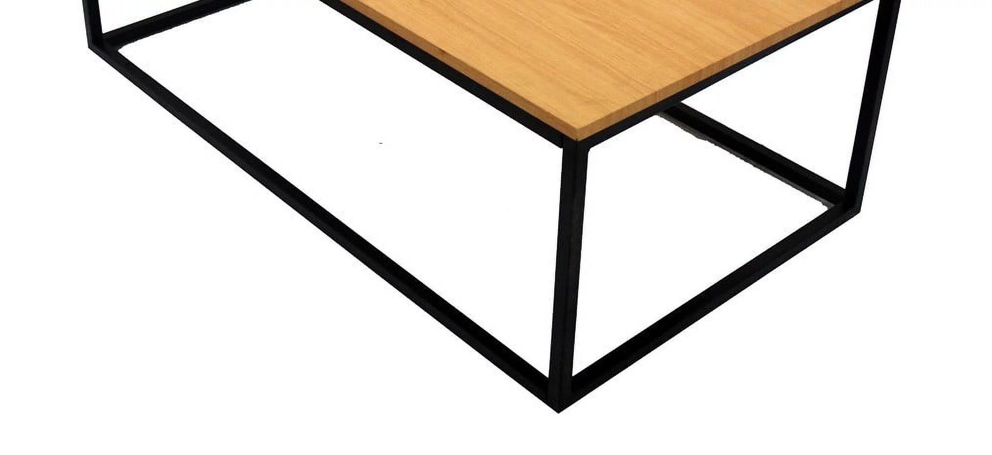 Uspridefurniture Industrial Wood and Metal Rectangle Coffee Table, Natural