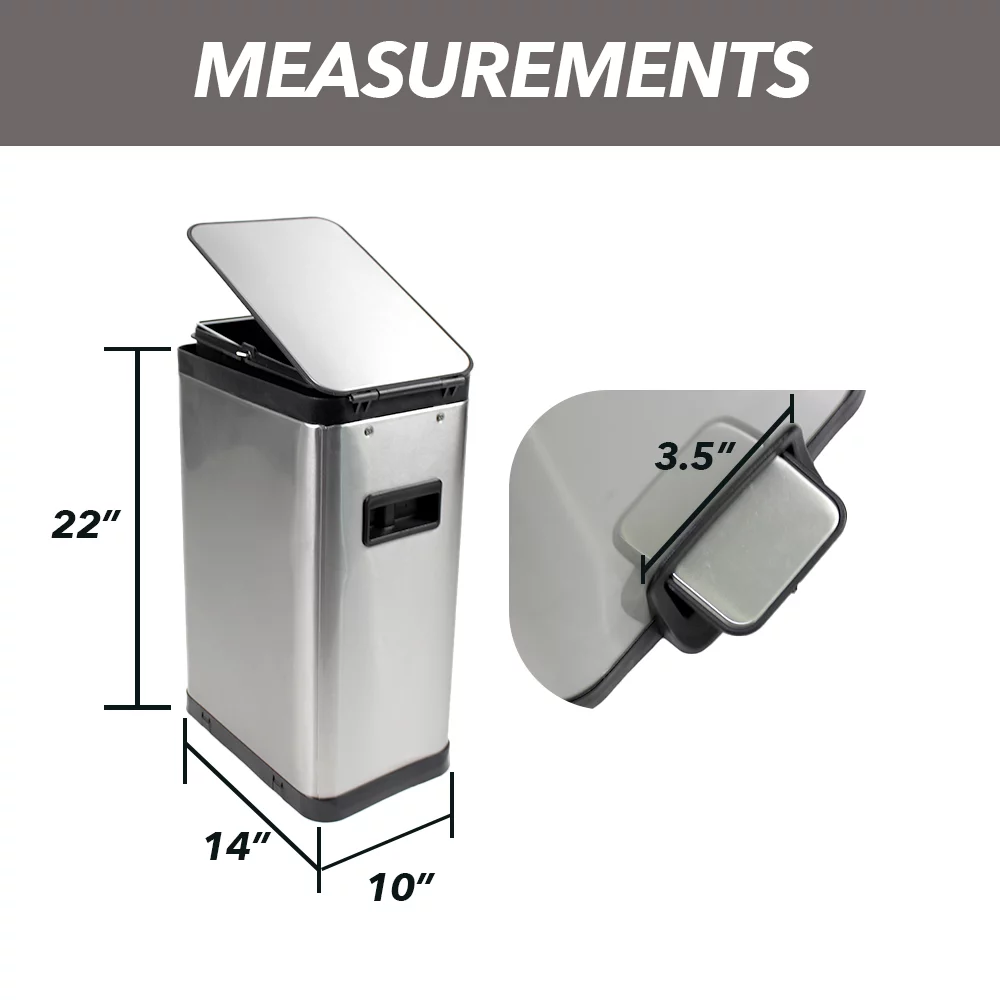 Better Homes & Gardens 7.9 Gallon Trash Can Stainless Steel Kitchen Trash Can